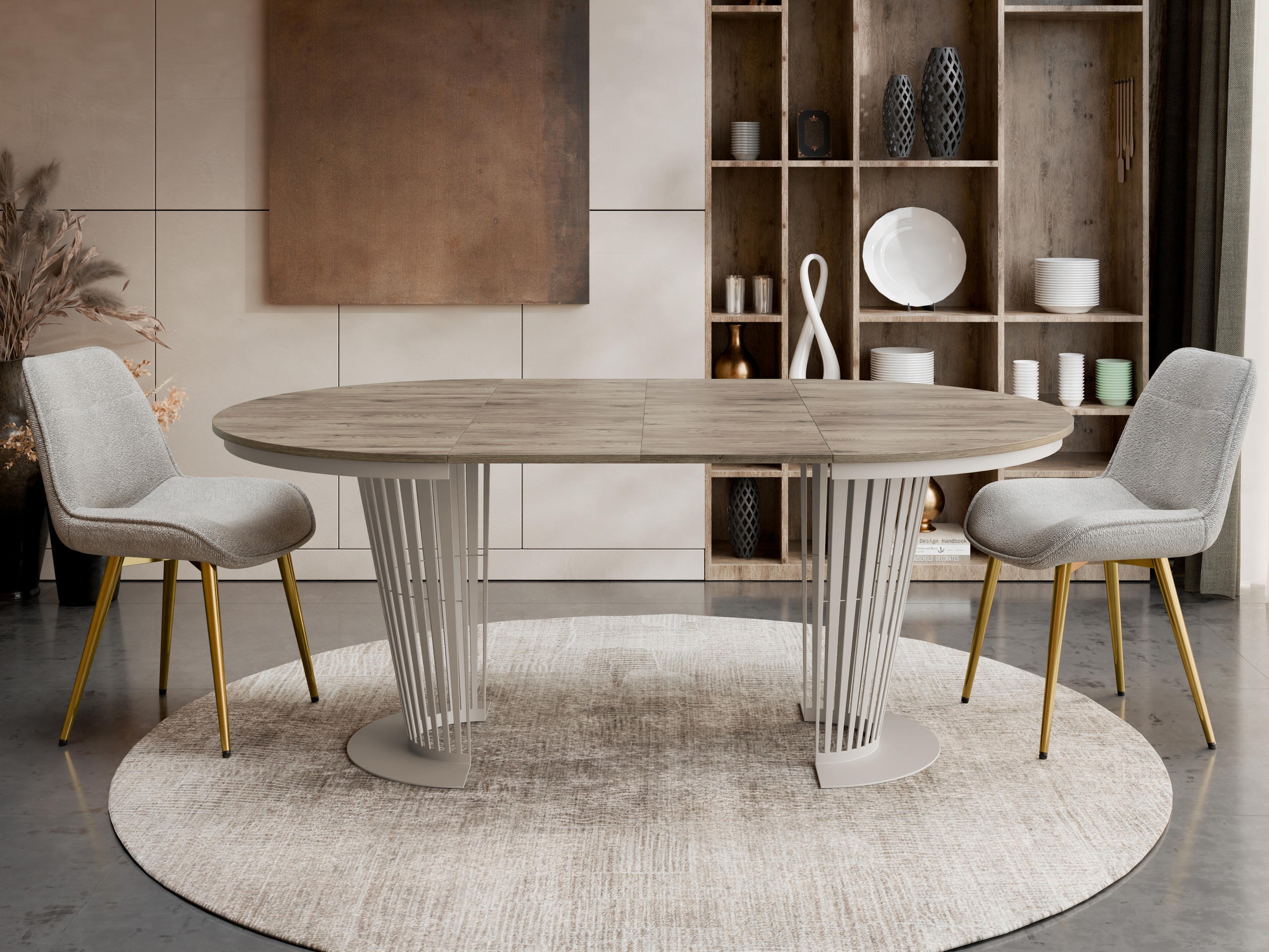 Table Oswego 181 (Cashmere + Dark oak)