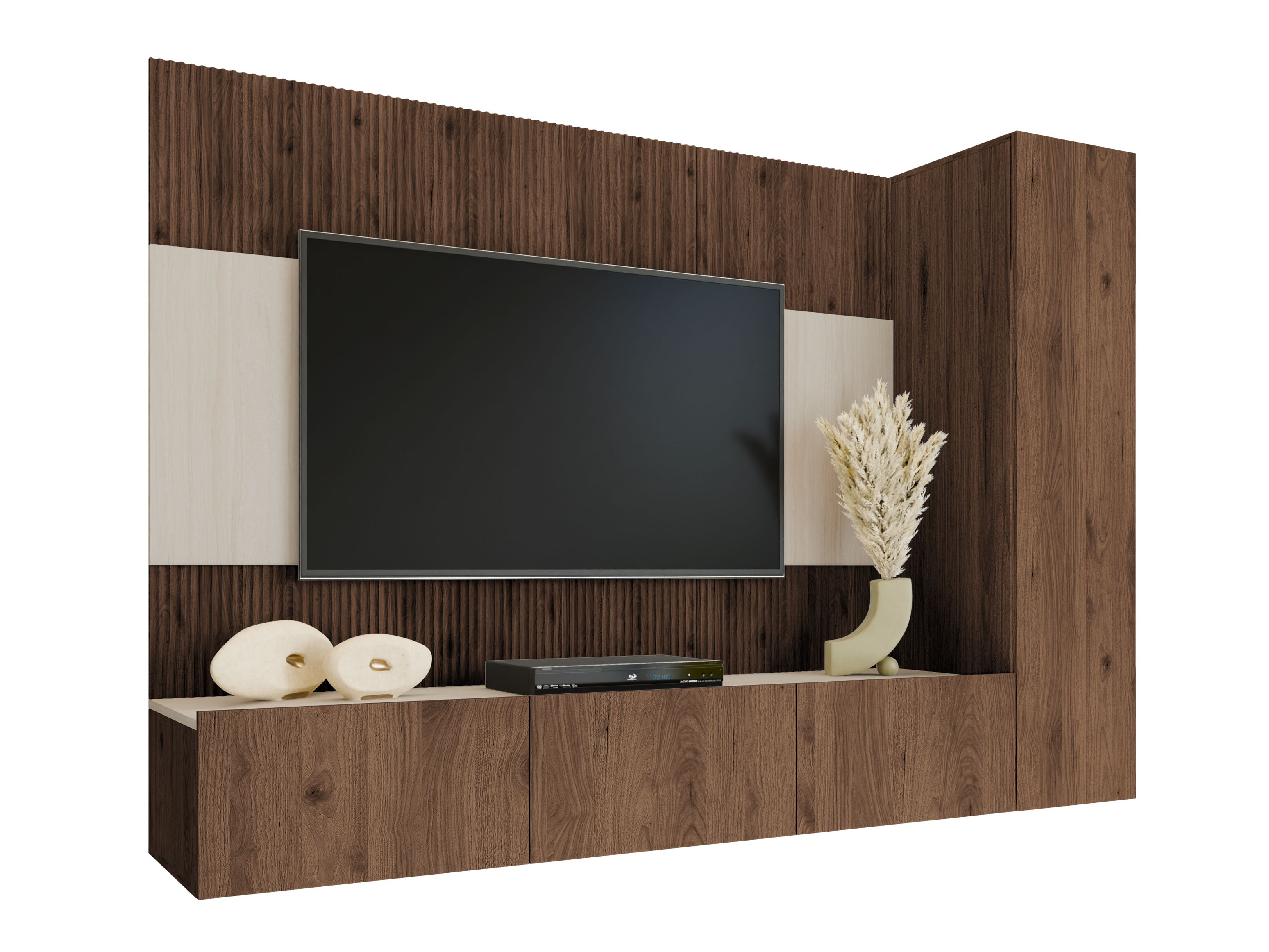 Living room set Comfivo Salix VI (Walnut + Light Travertine)