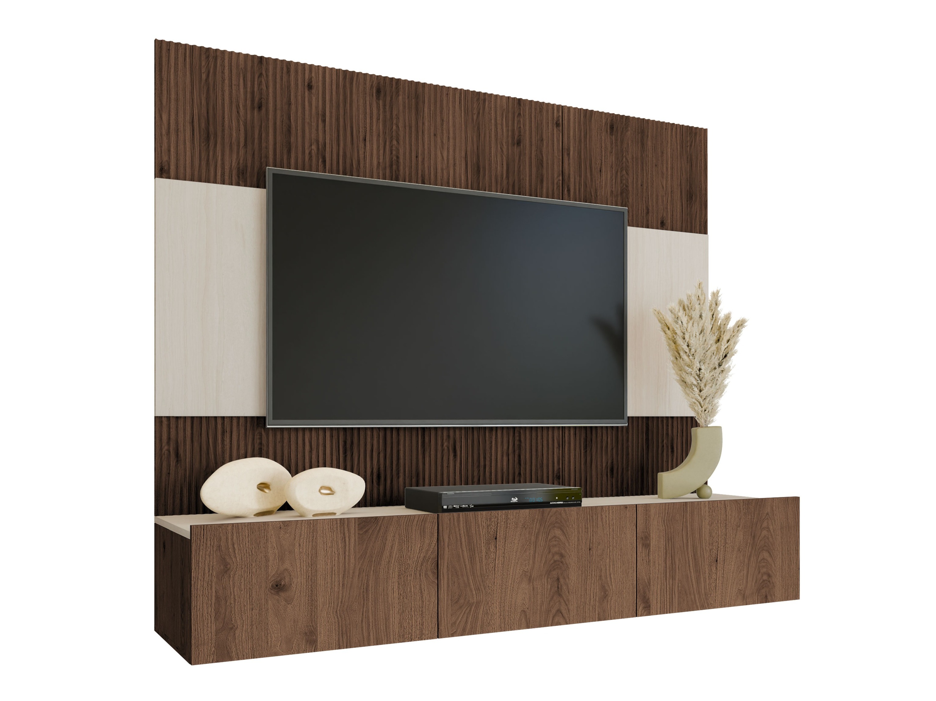 Living room set Comfivo Salix (Walnut + Light Travertine)