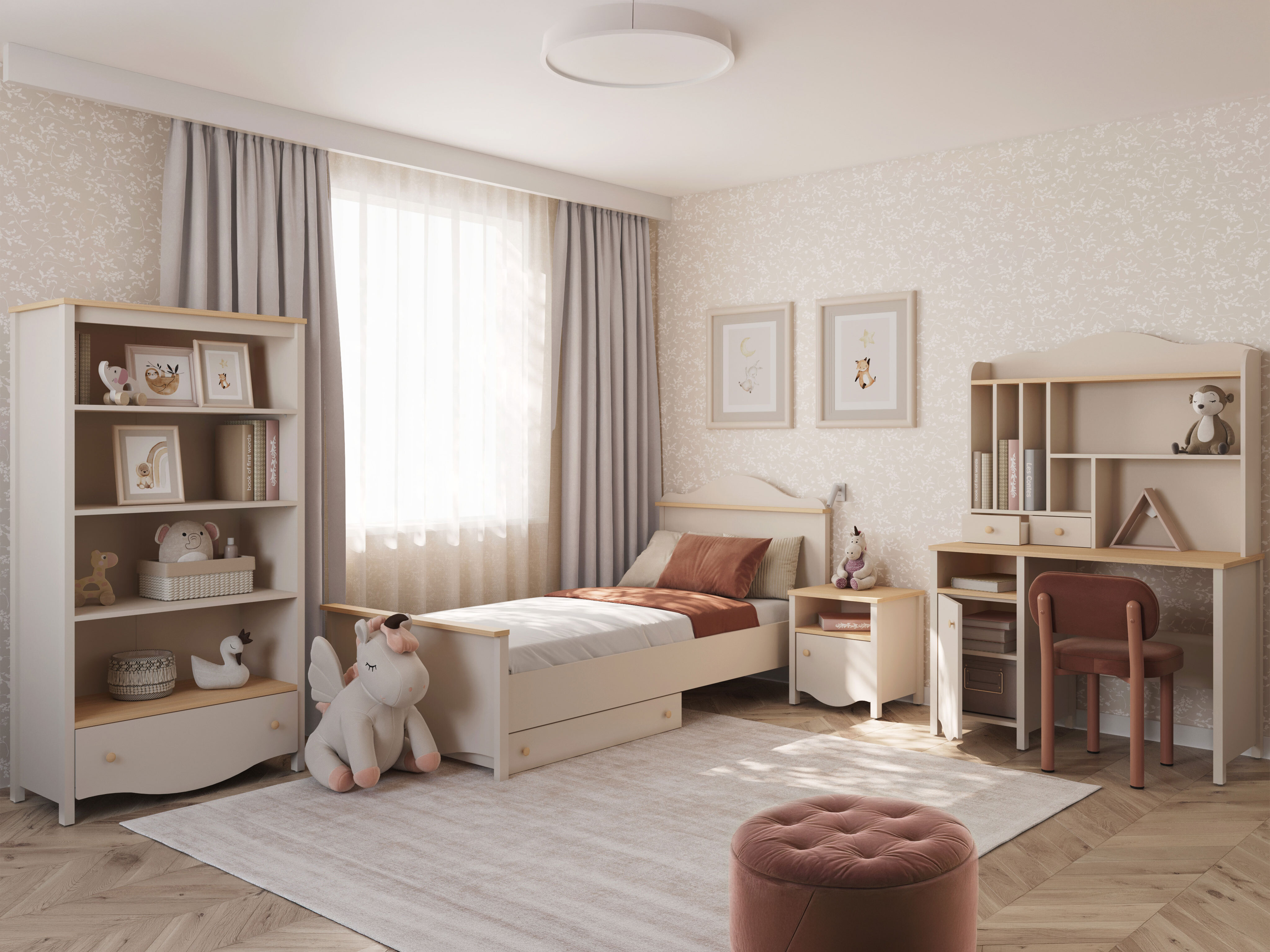 Bedside table Velferi 117 (Beige + Oak)