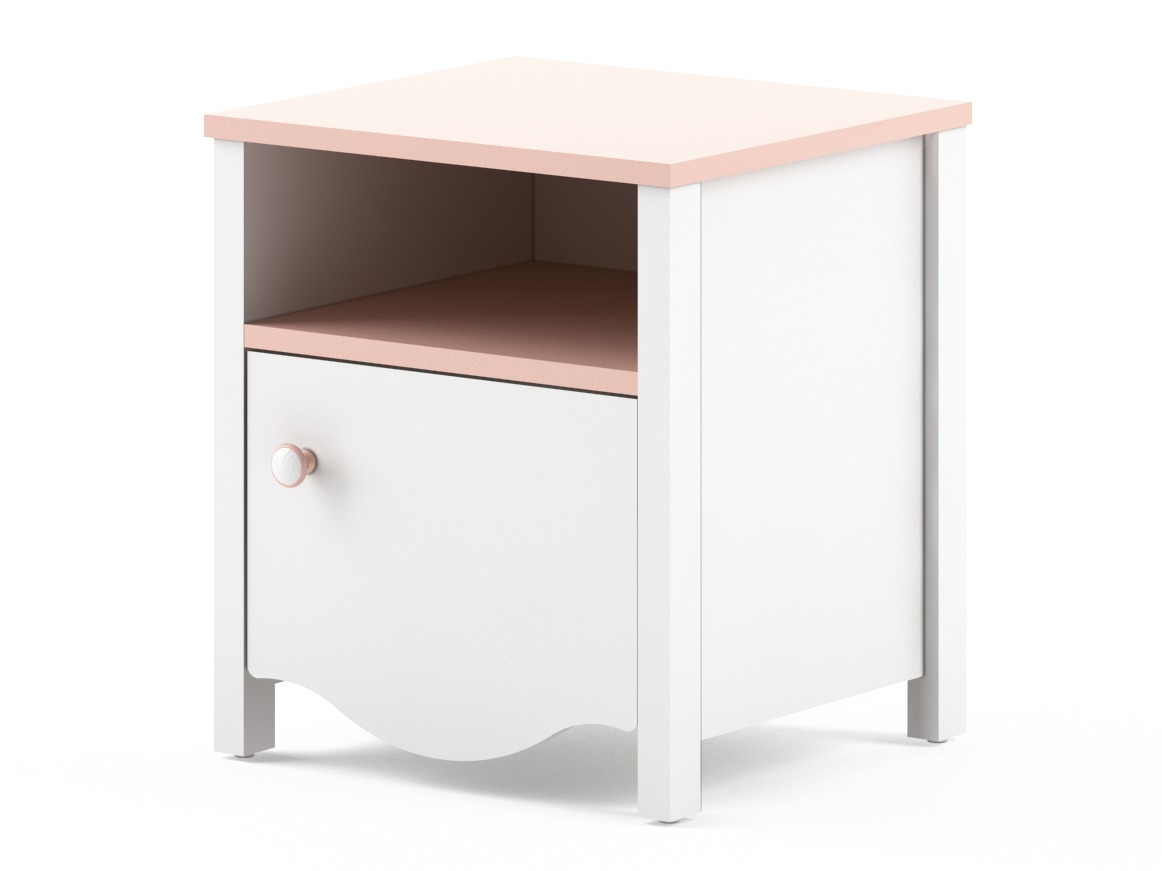 Bedside table Velferi 117 (White + Pink)
