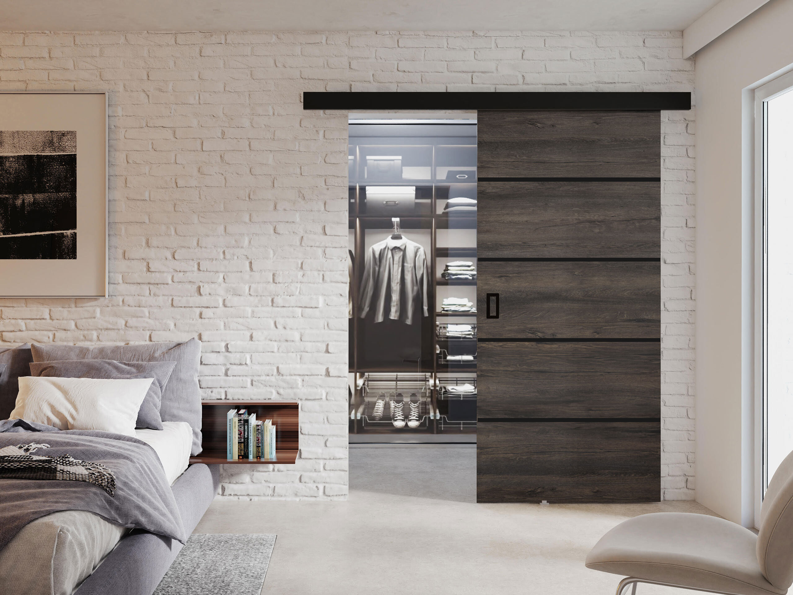 Sliding door Dover 173 (Dark ash)
