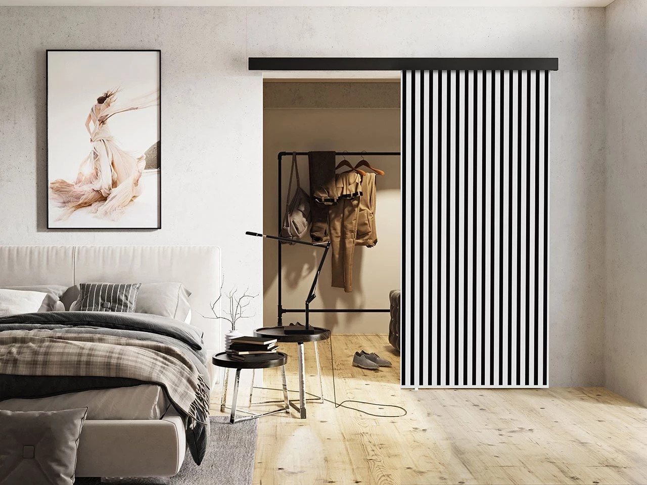 Sliding door Dover 203 (White + Black)
