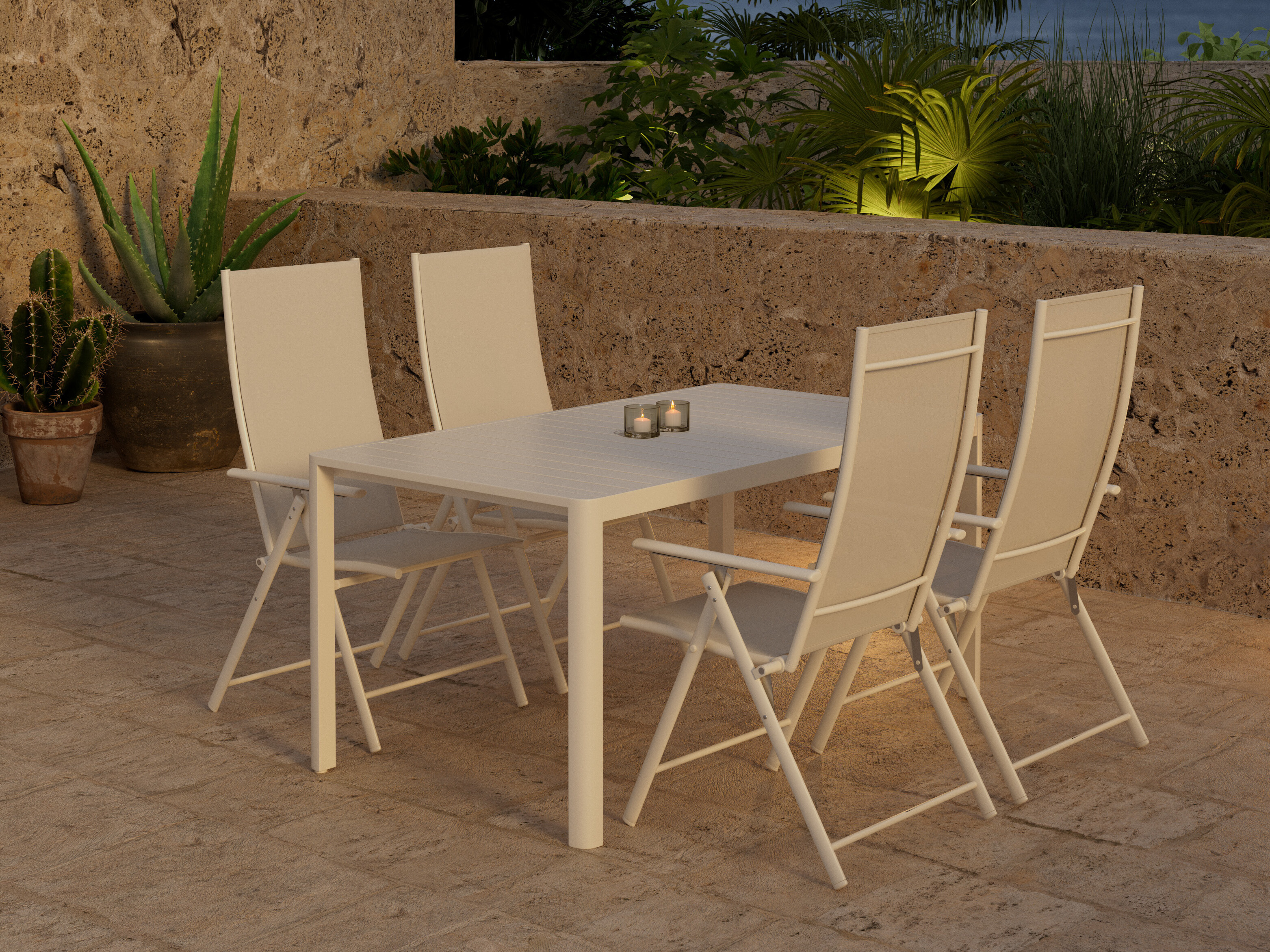 Table and chairs set Dallas 5255 (Beige)