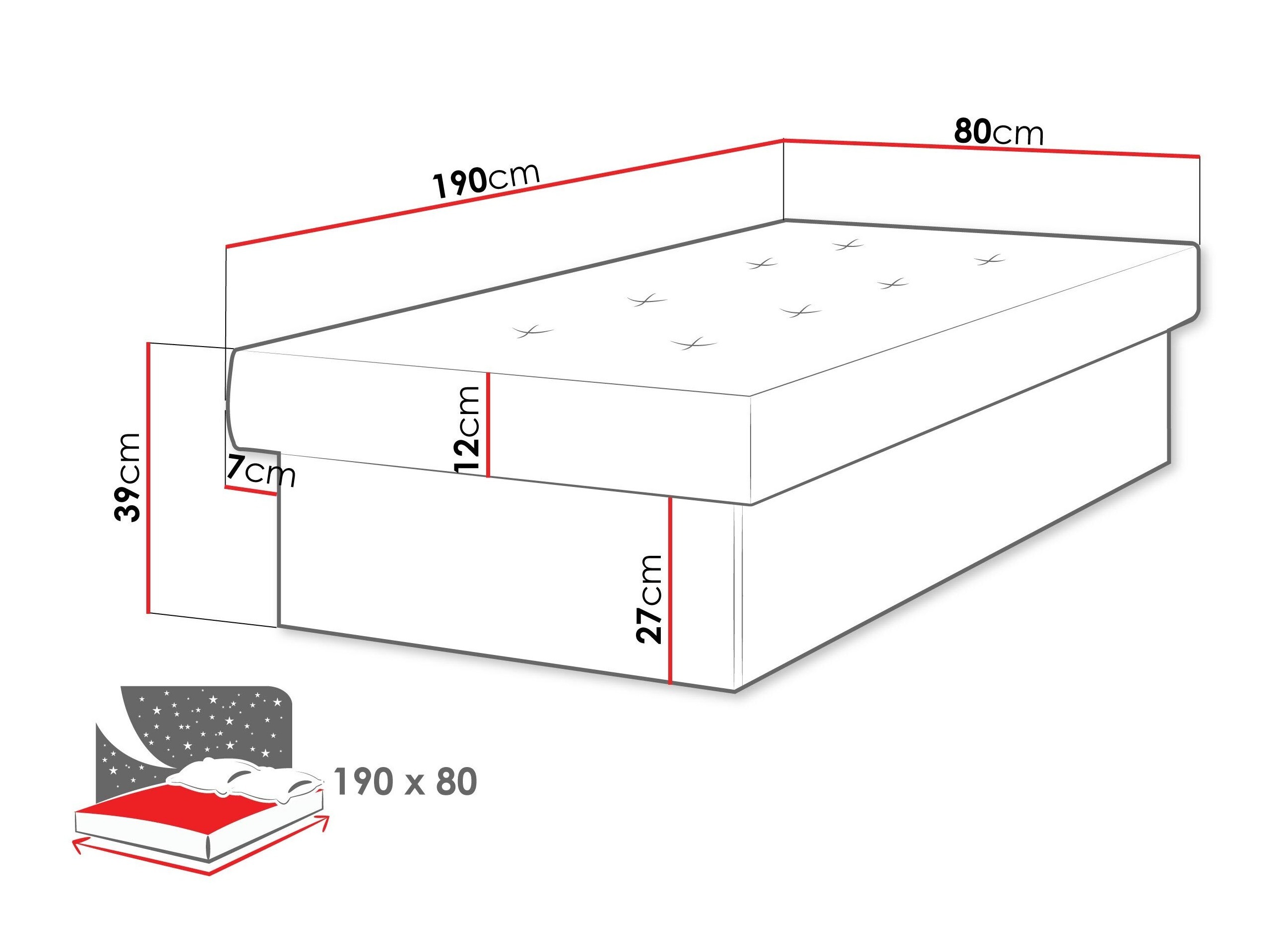 Bed Dover 100 (Suedine 81)