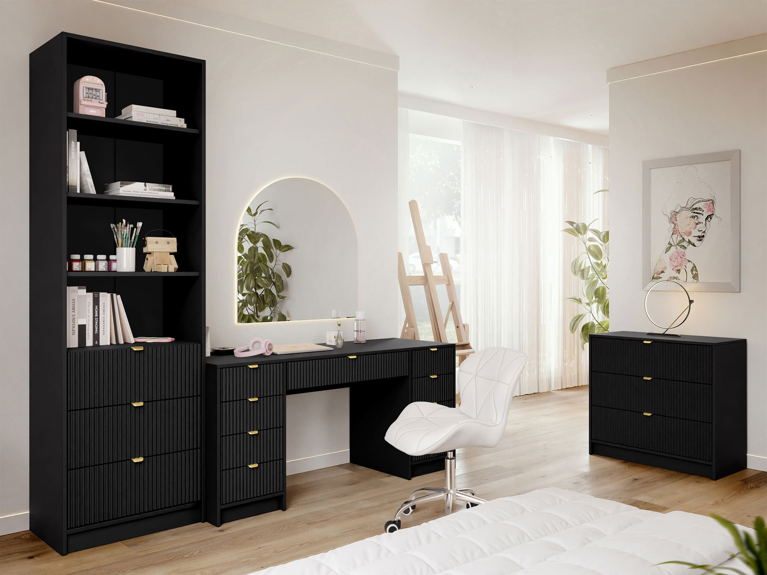 Home office set Comfivo Papilio VI (Black)