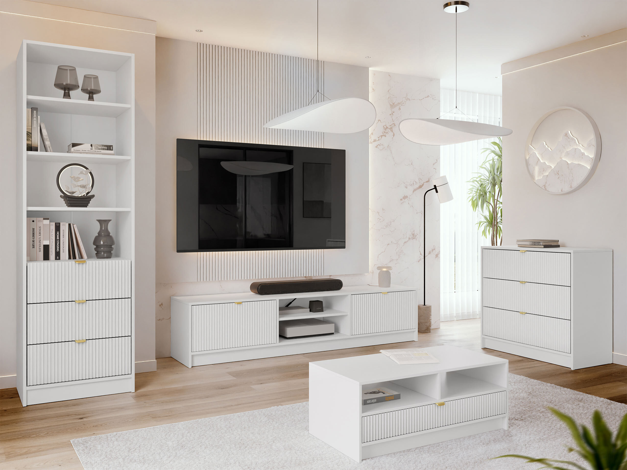 Living room set Comfivo Papilio VII (White)
