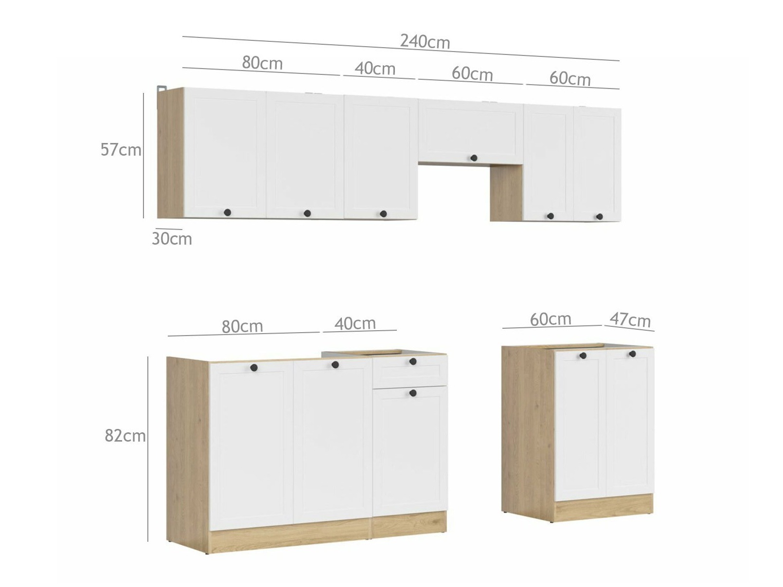 Modular kitchen set Classic White Oak 118