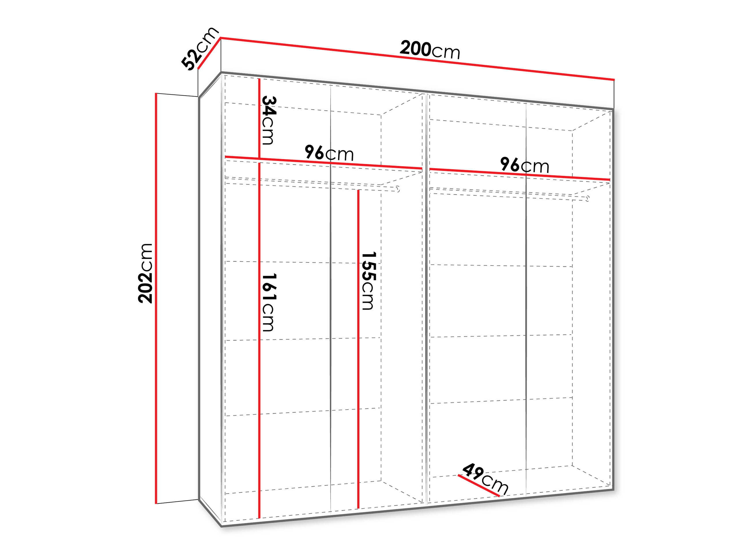 Wardrobe Hartford 630 (Black)