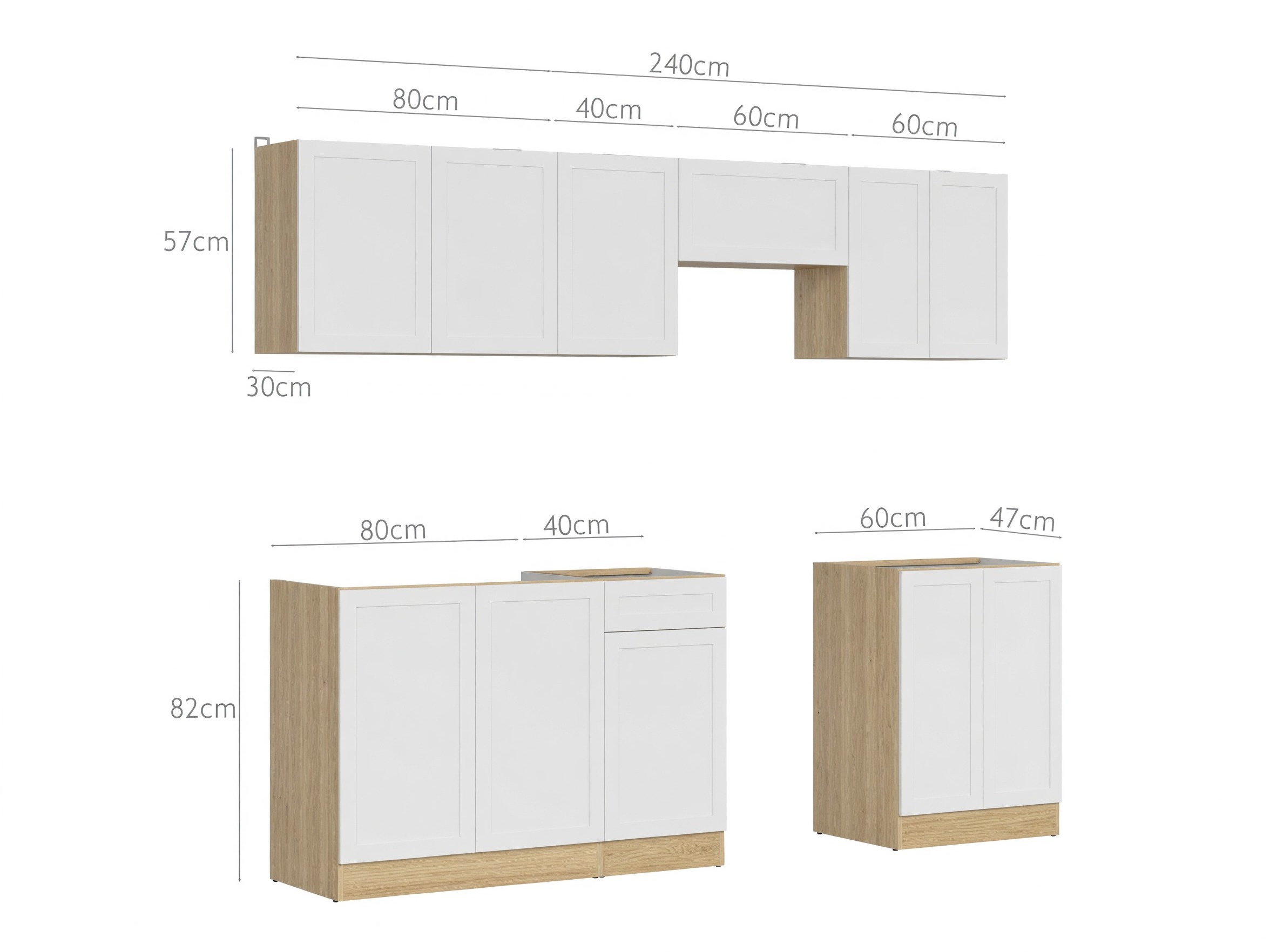 Modular kitchen set Line White 119