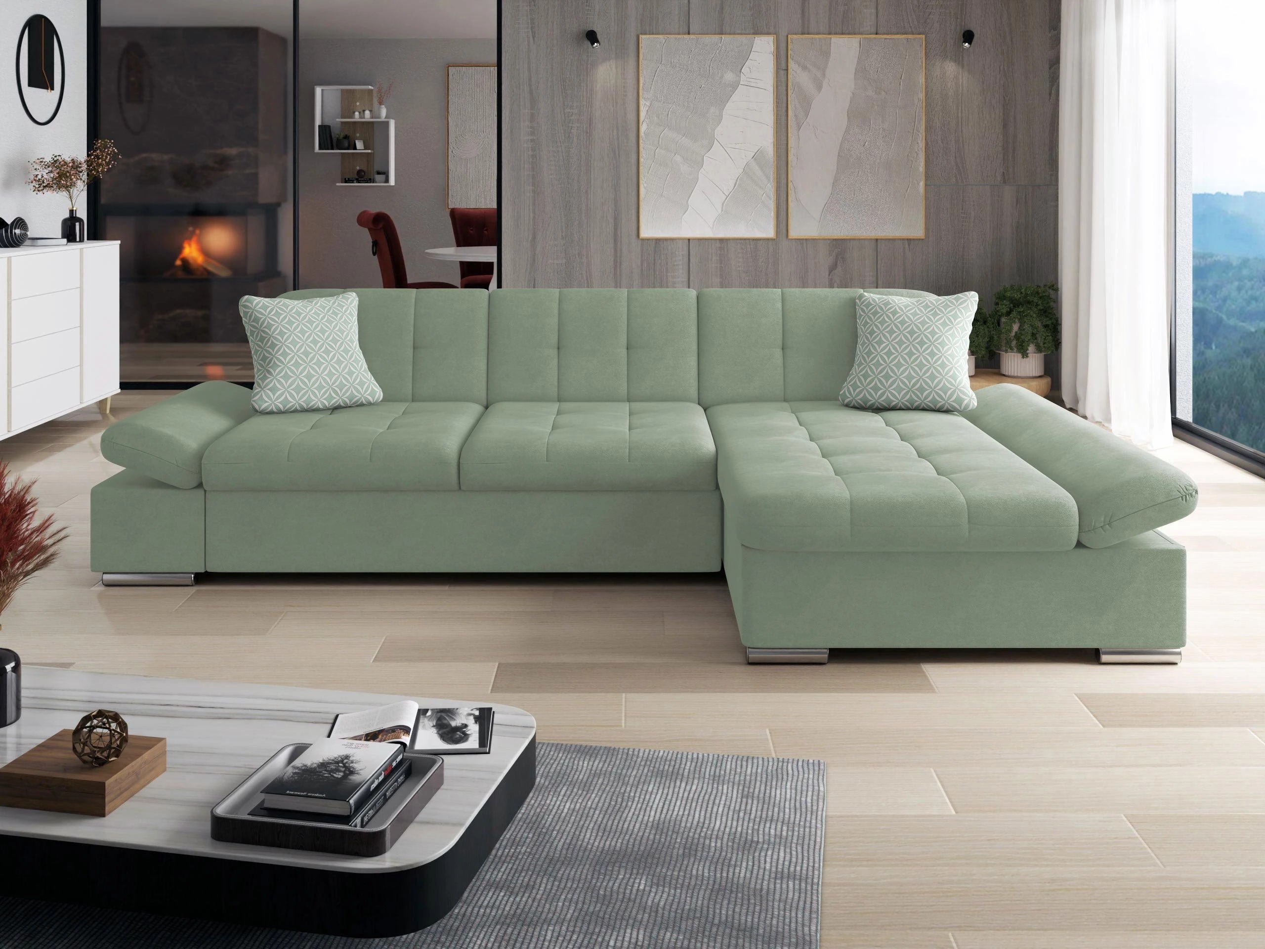 Corner sofa Comfivo Sanitas I (Uttario Velvet 2954 + Evo 29)