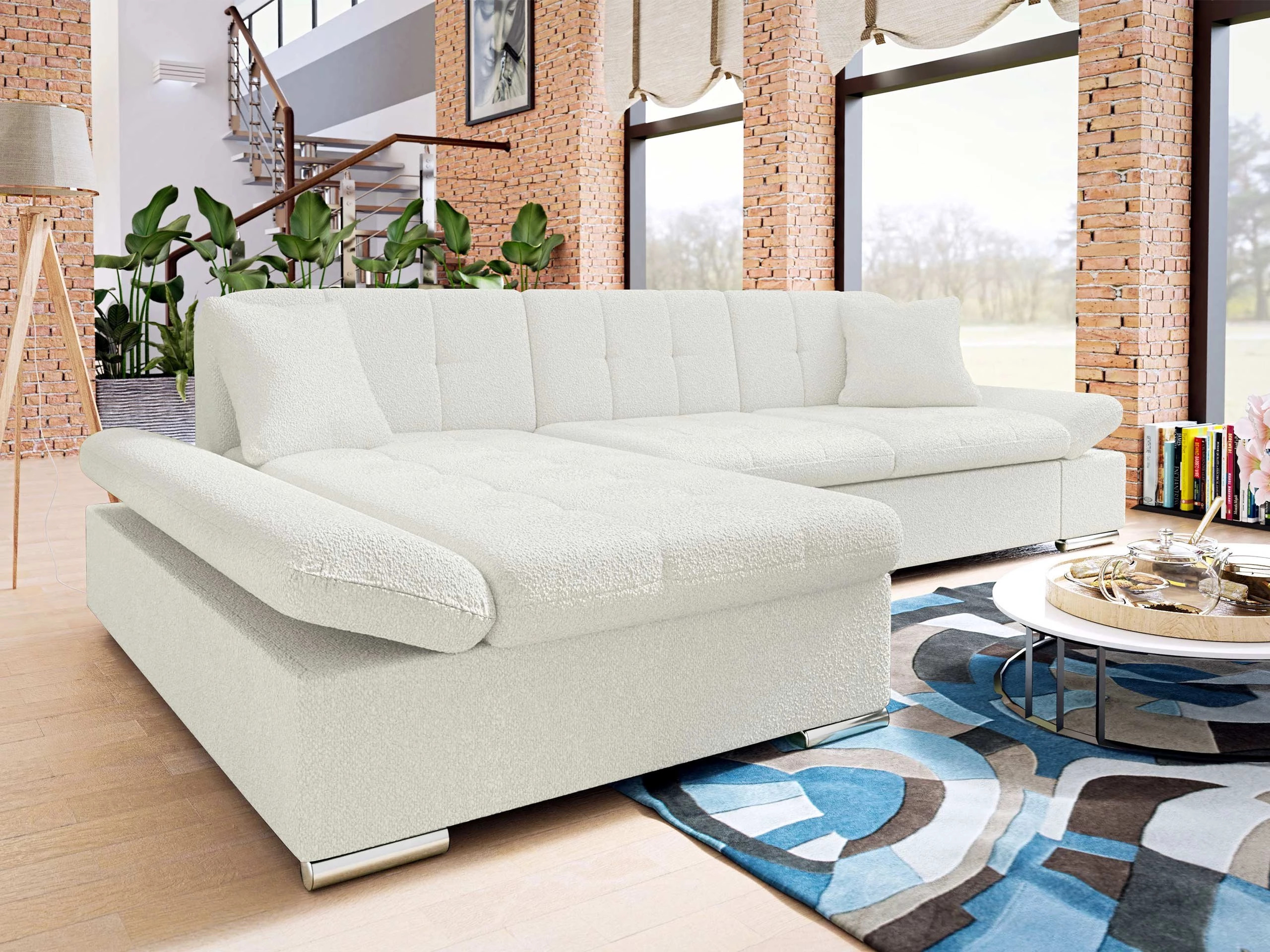 Corner sofa Comfivo Serenitas (Boucle Baloo 2073)