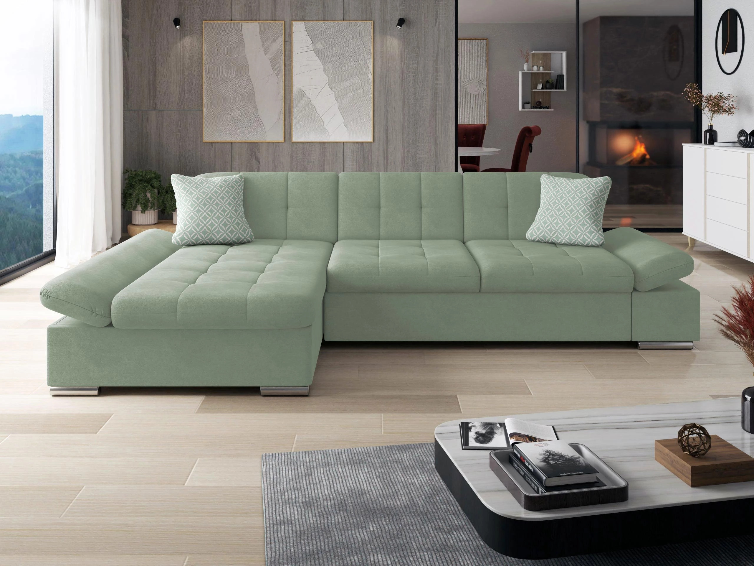 Corner sofa Comfivo Serenitas (Uttario Velvet 2954 + Evo 29)