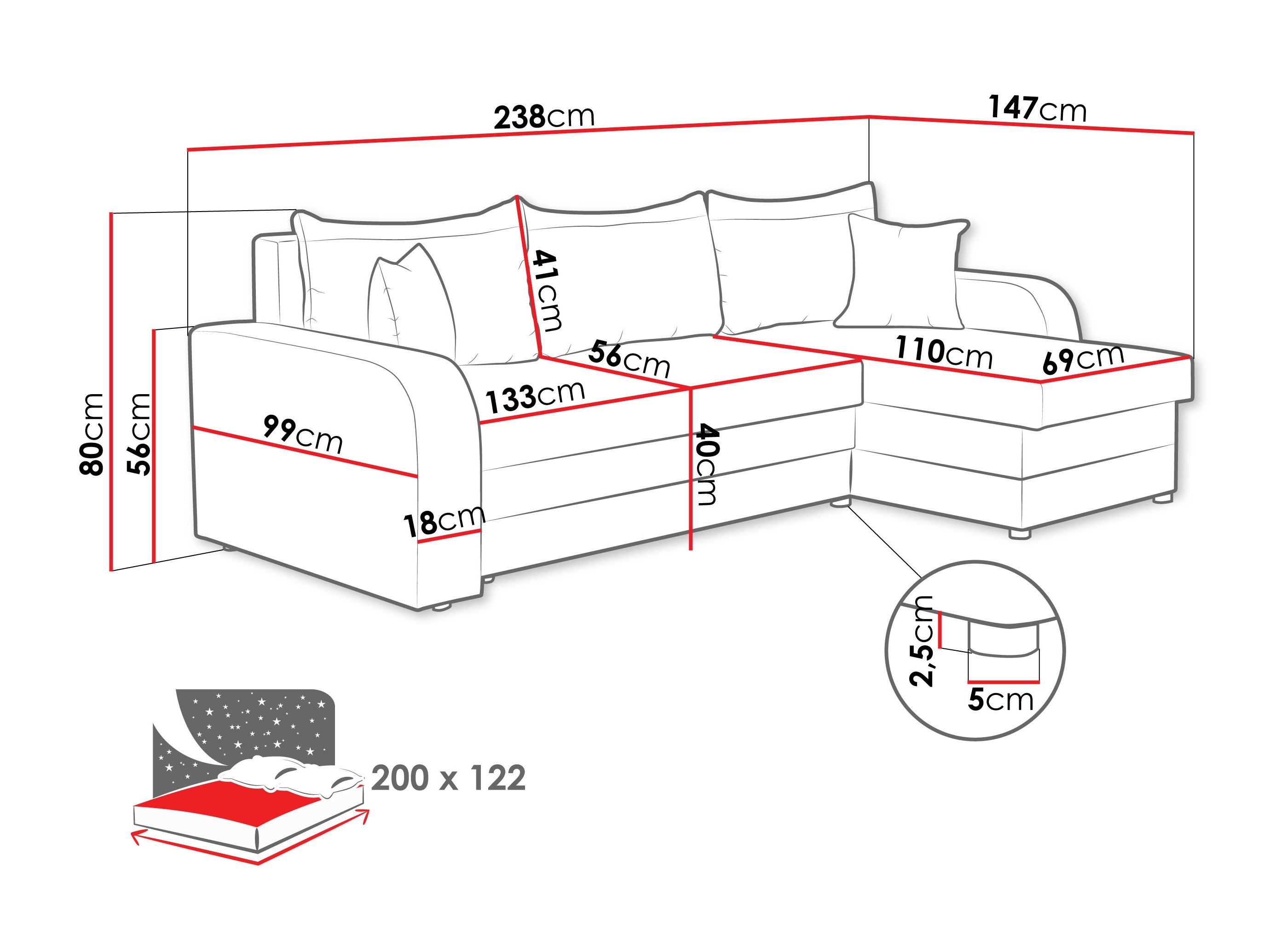 Corner sofa Comfivo Melissa (Flow 09)