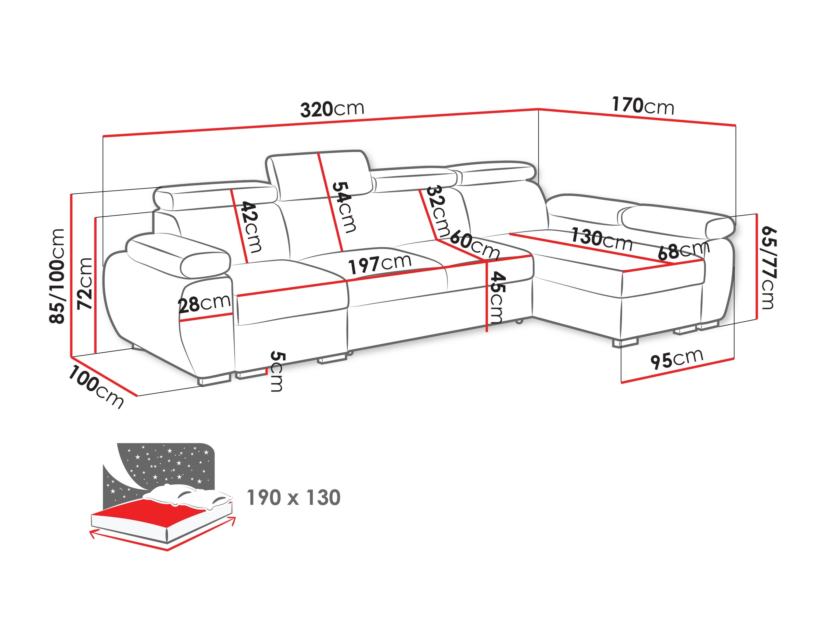 Corner sofa Columbus 227 (Aragon 20)