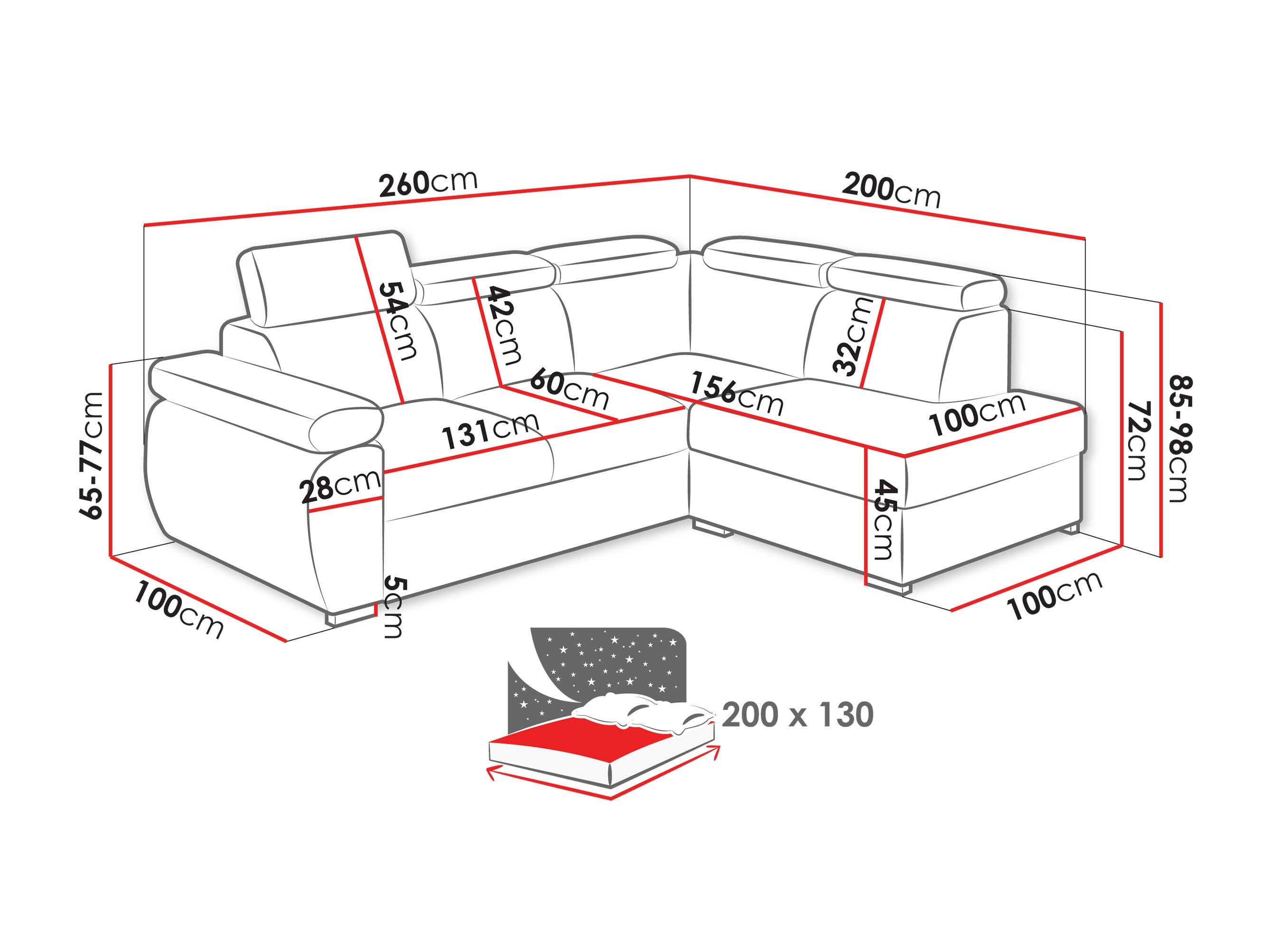 Corner sofa Columbus 161 (Flow 03)