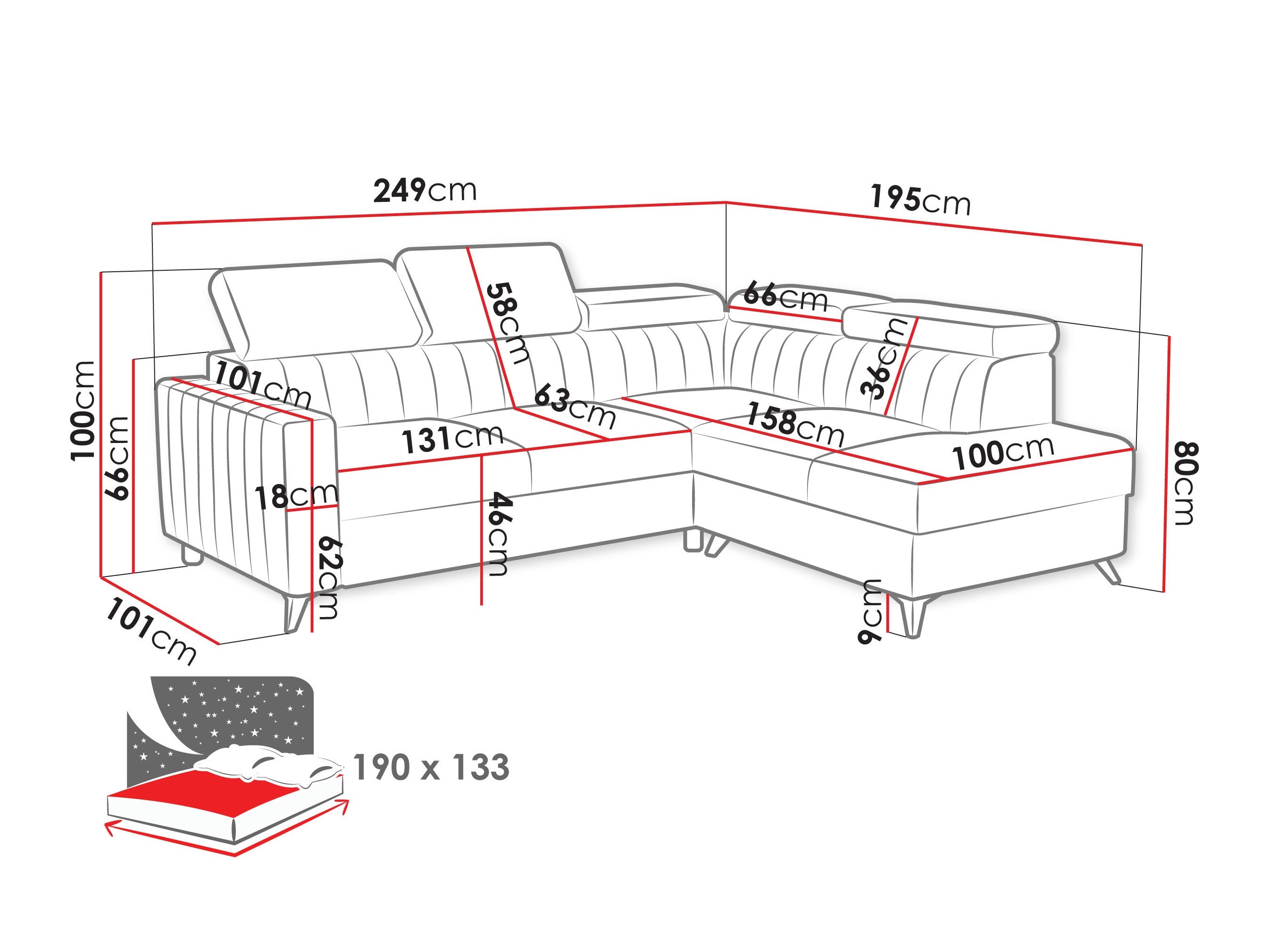 Corner sofa Columbus 202 (Flow 03)