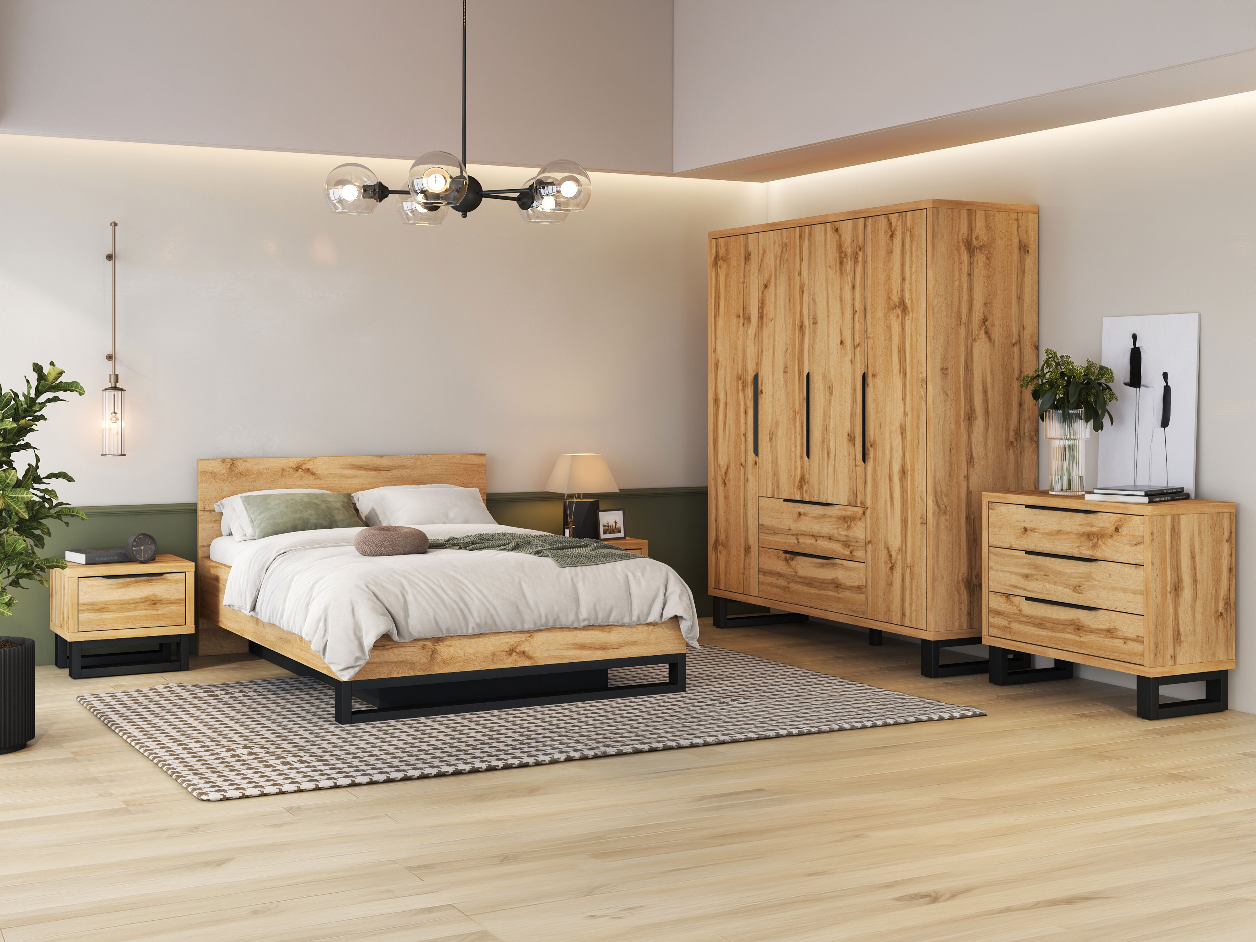 Bed Avicavu 118 (Wotan Oak + Black)