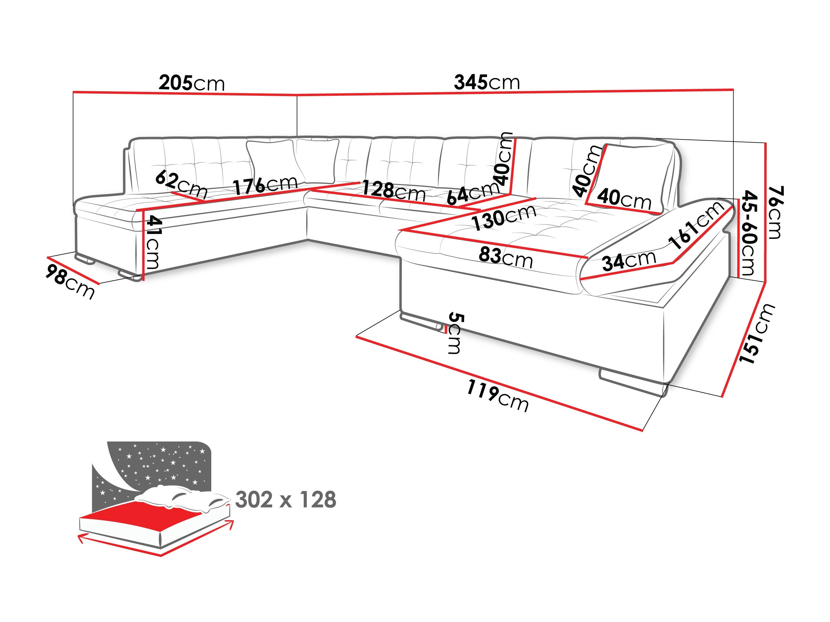 Corner sofa Comfivo Tilia I (Clara 215.10)