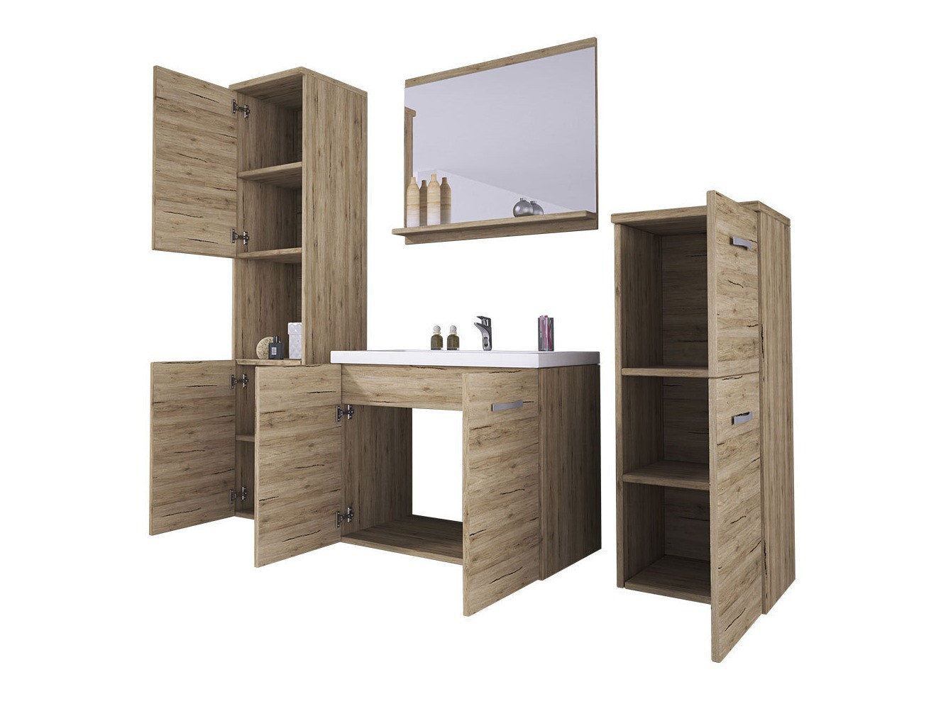 Bathroom set Sarasota 108 (Matera grey + Chestnut)