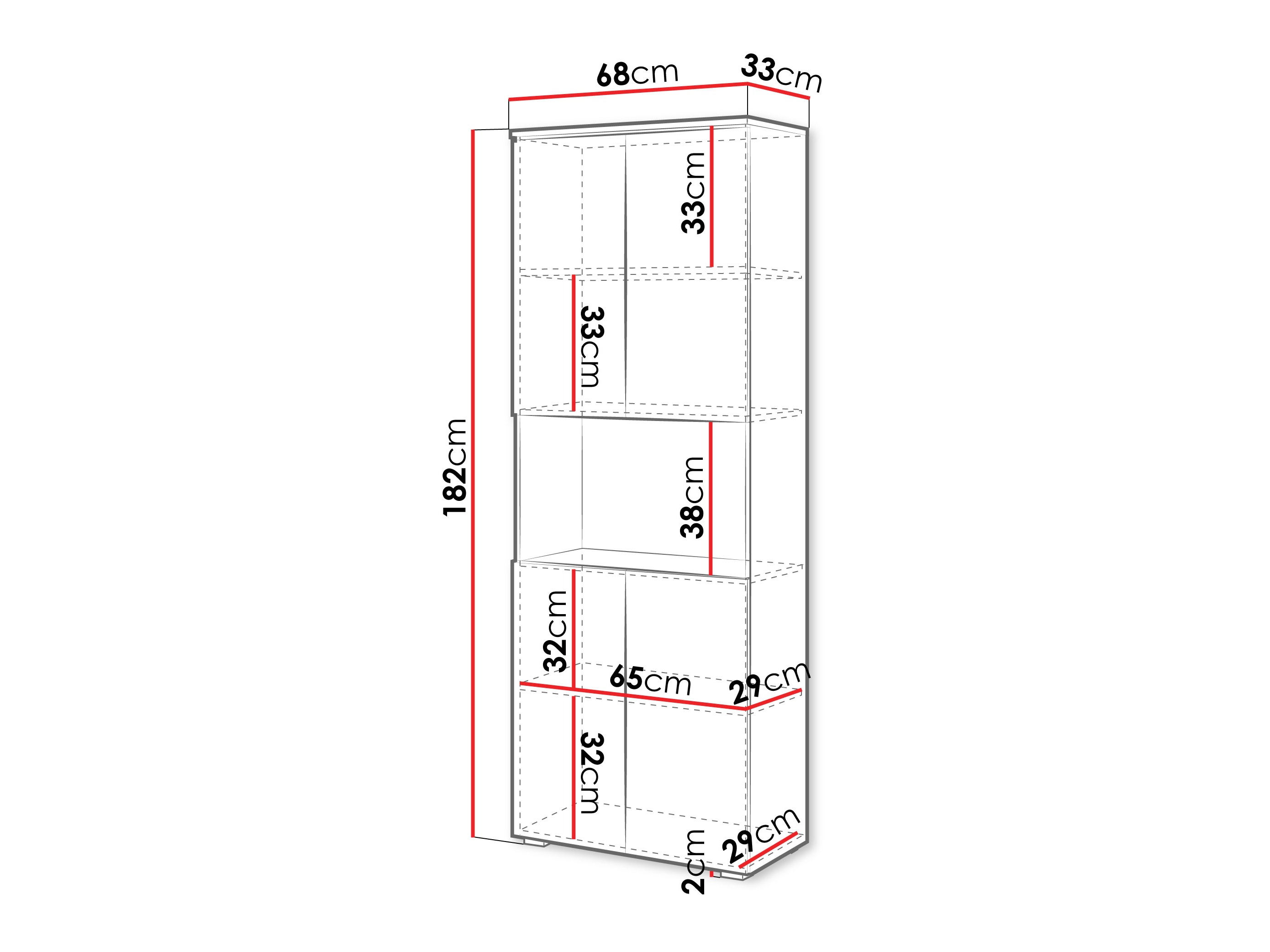 Bookcase Mirfivo 106 (White + Glossy white)