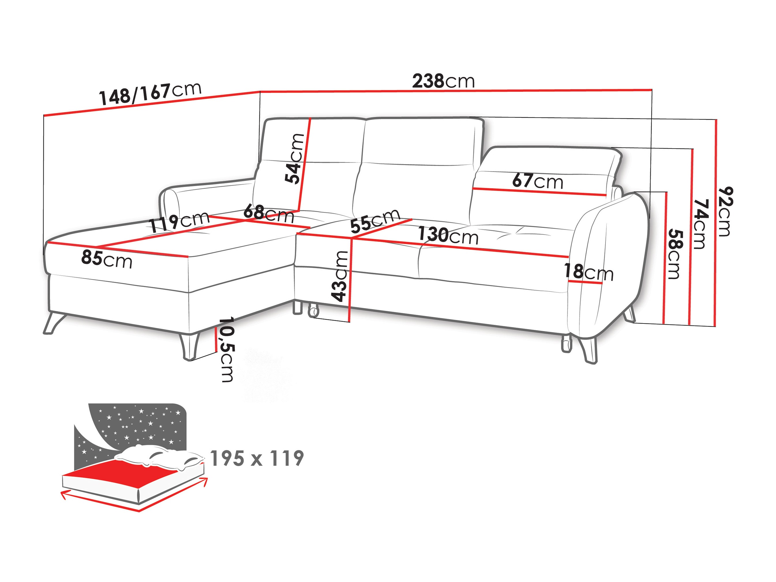 Corner sofa Amplexus (Vibe 08)