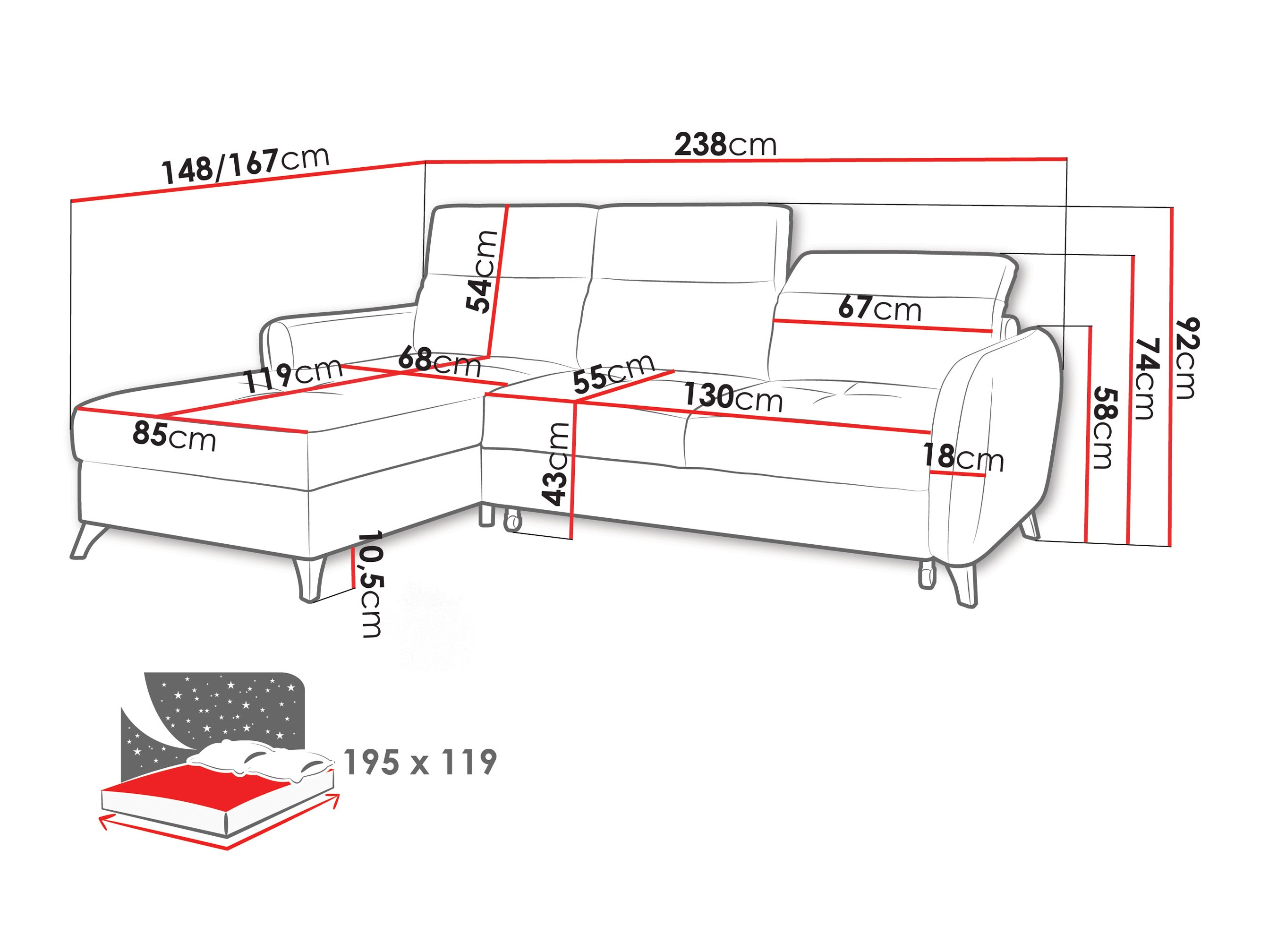 Corner sofa Amplexus (Vibe 08)