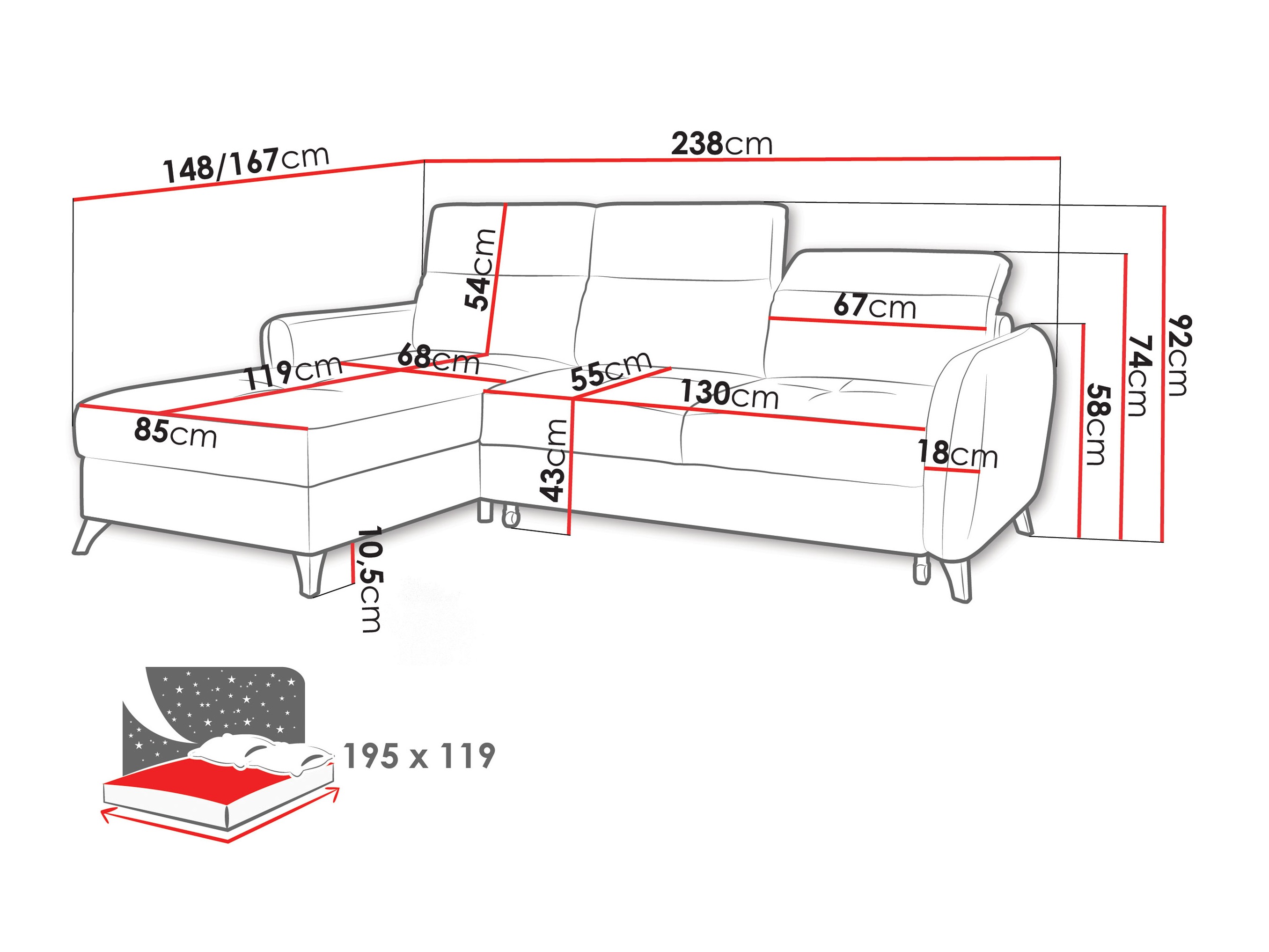 Corner sofa Amplexus (Vibe 21)