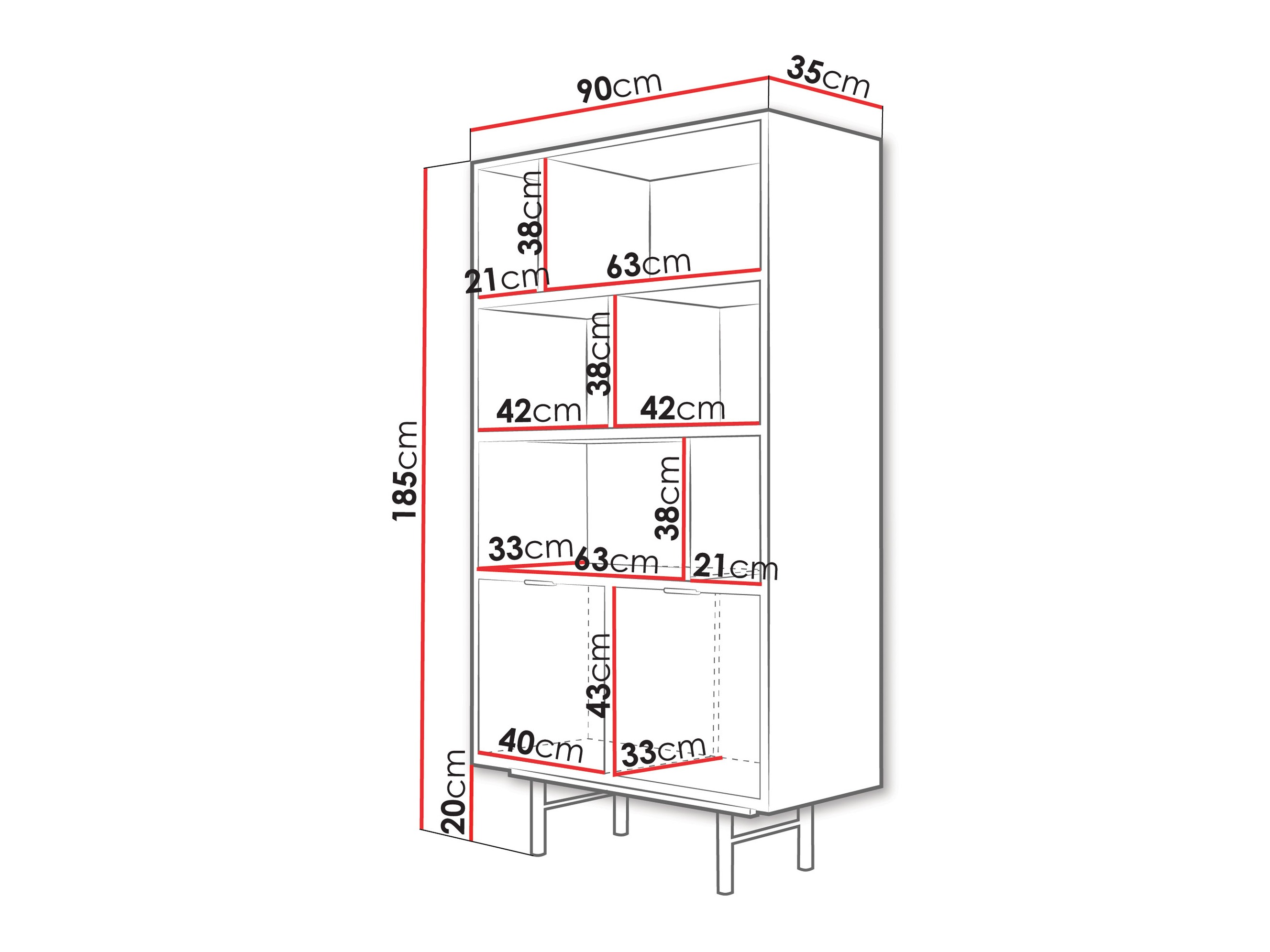 Bookcase Studos (Oak)