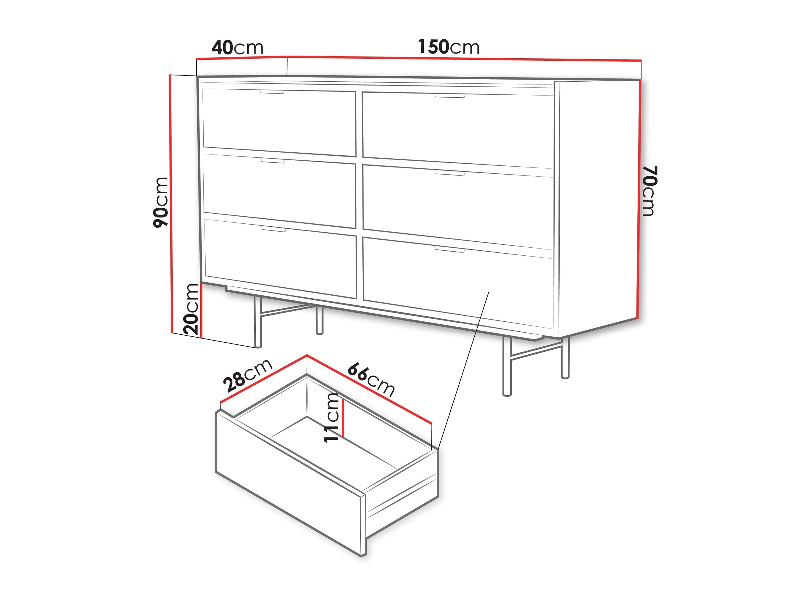 Chest of drawers Studos II (Oak)