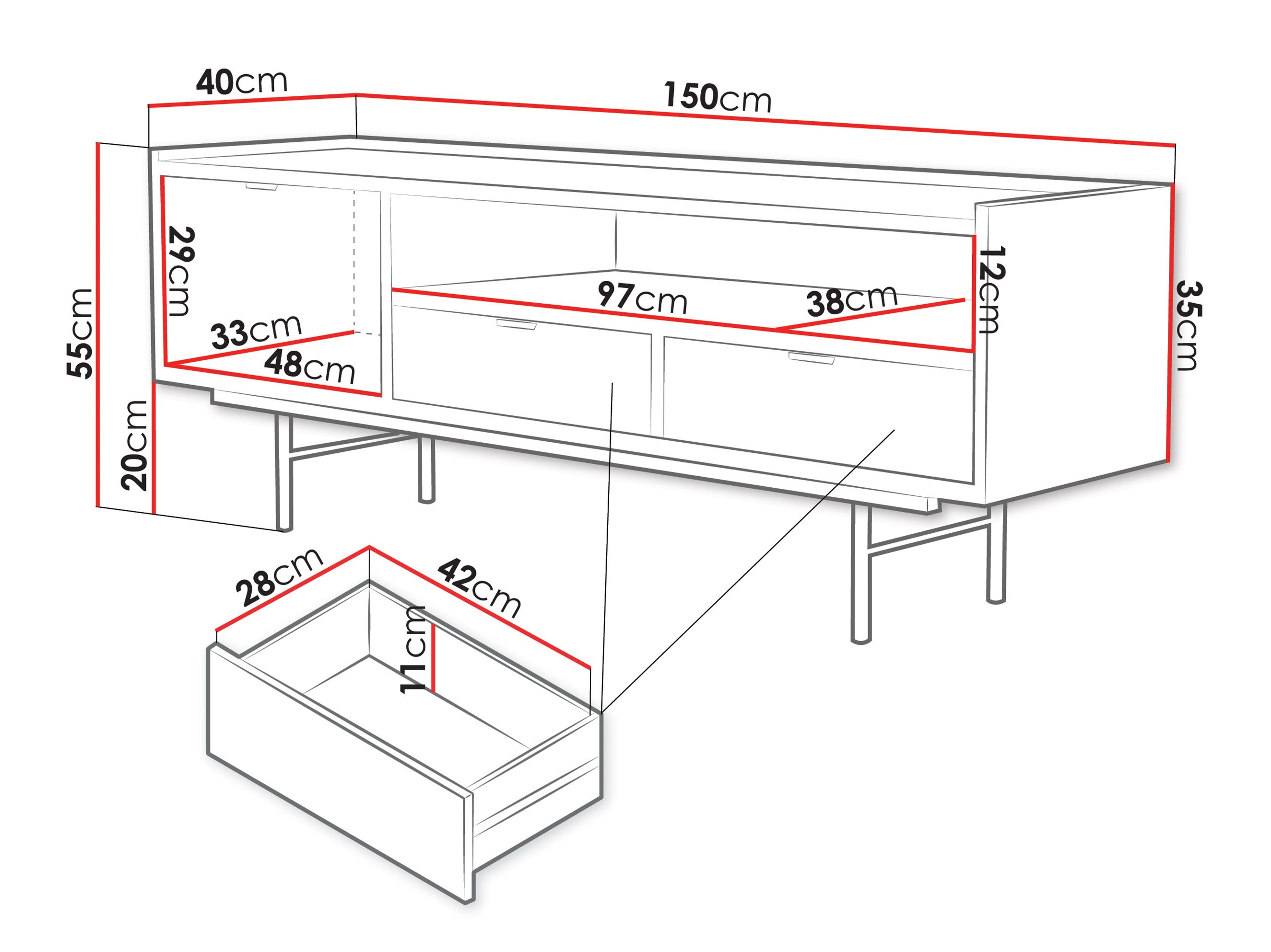 TV stand Studos (Oak)
