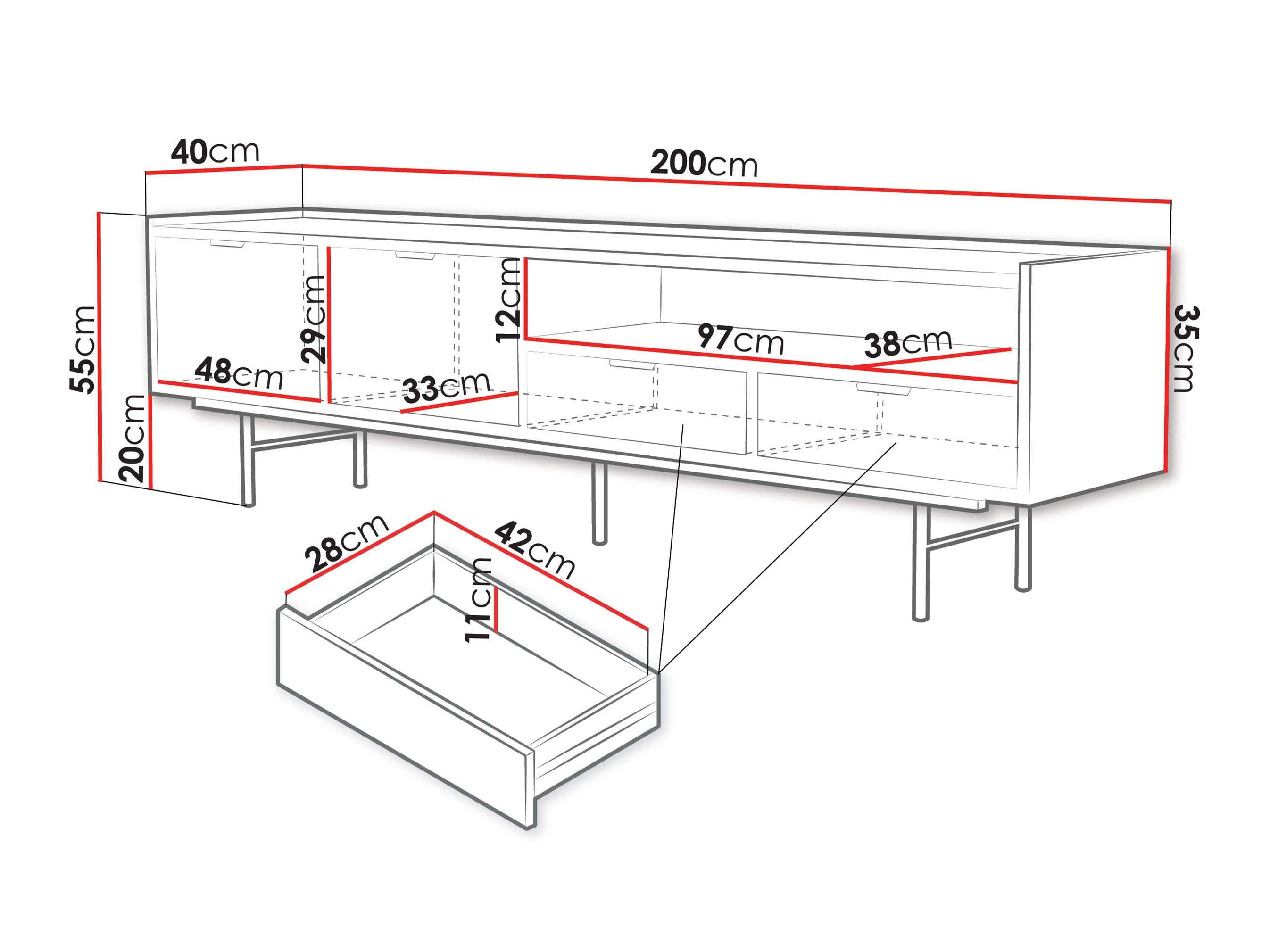 TV stand Studos II (Oak)