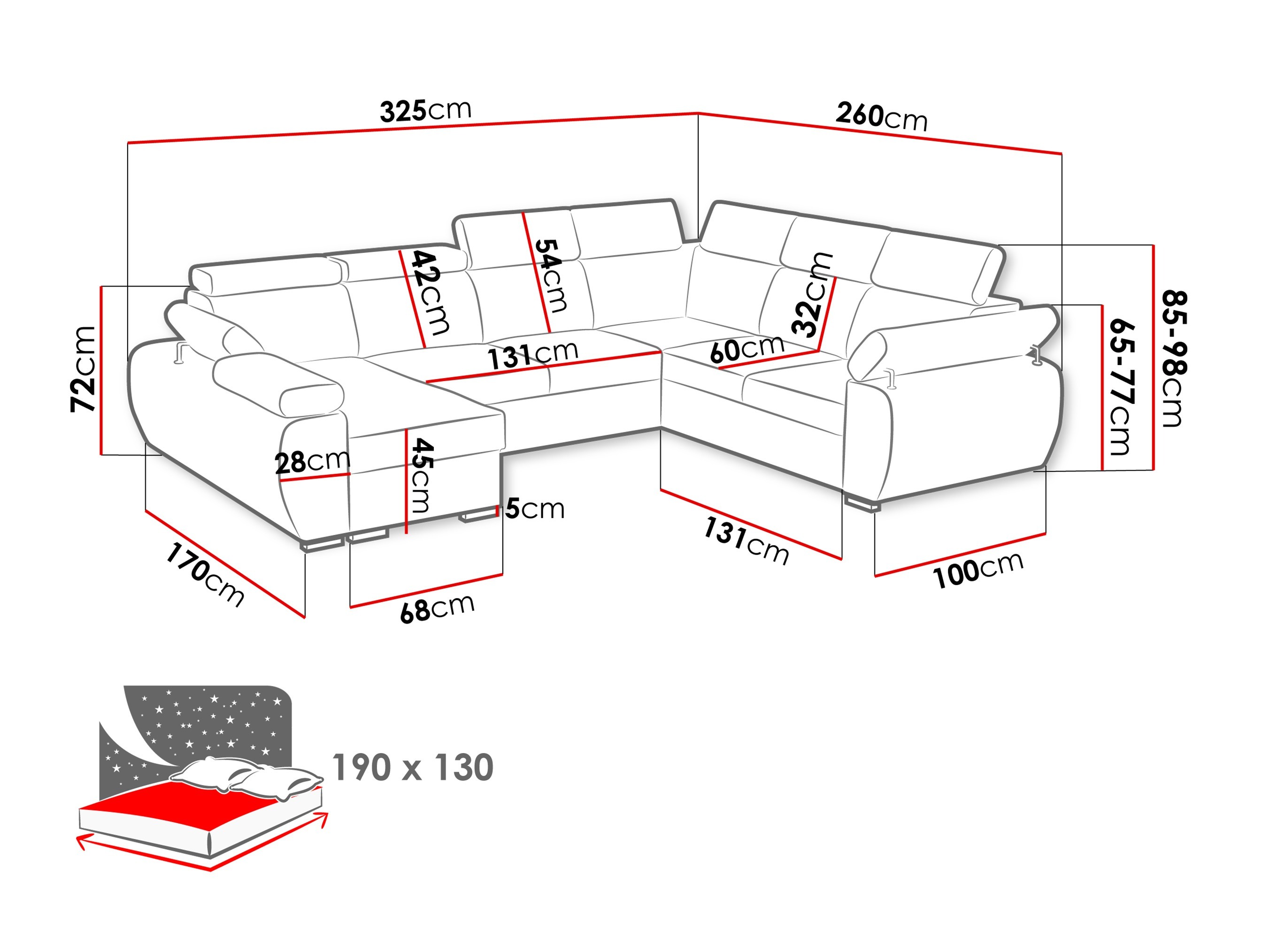 Corner sofa Columbus 134 (Paros 5)