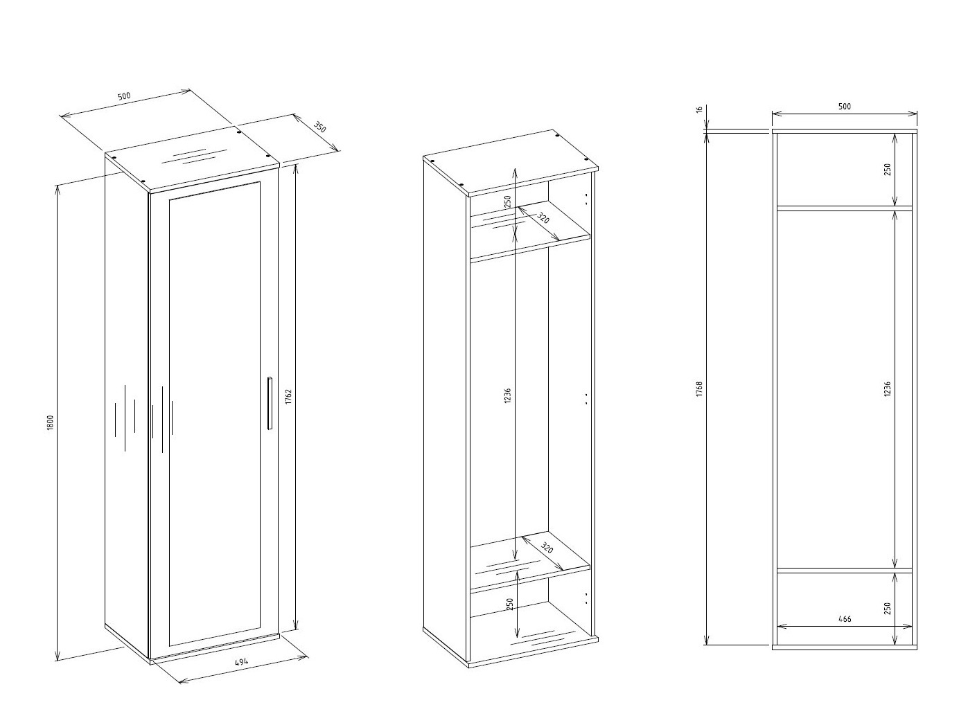 Wardrobe Mandeville 127 (Artisan oak)