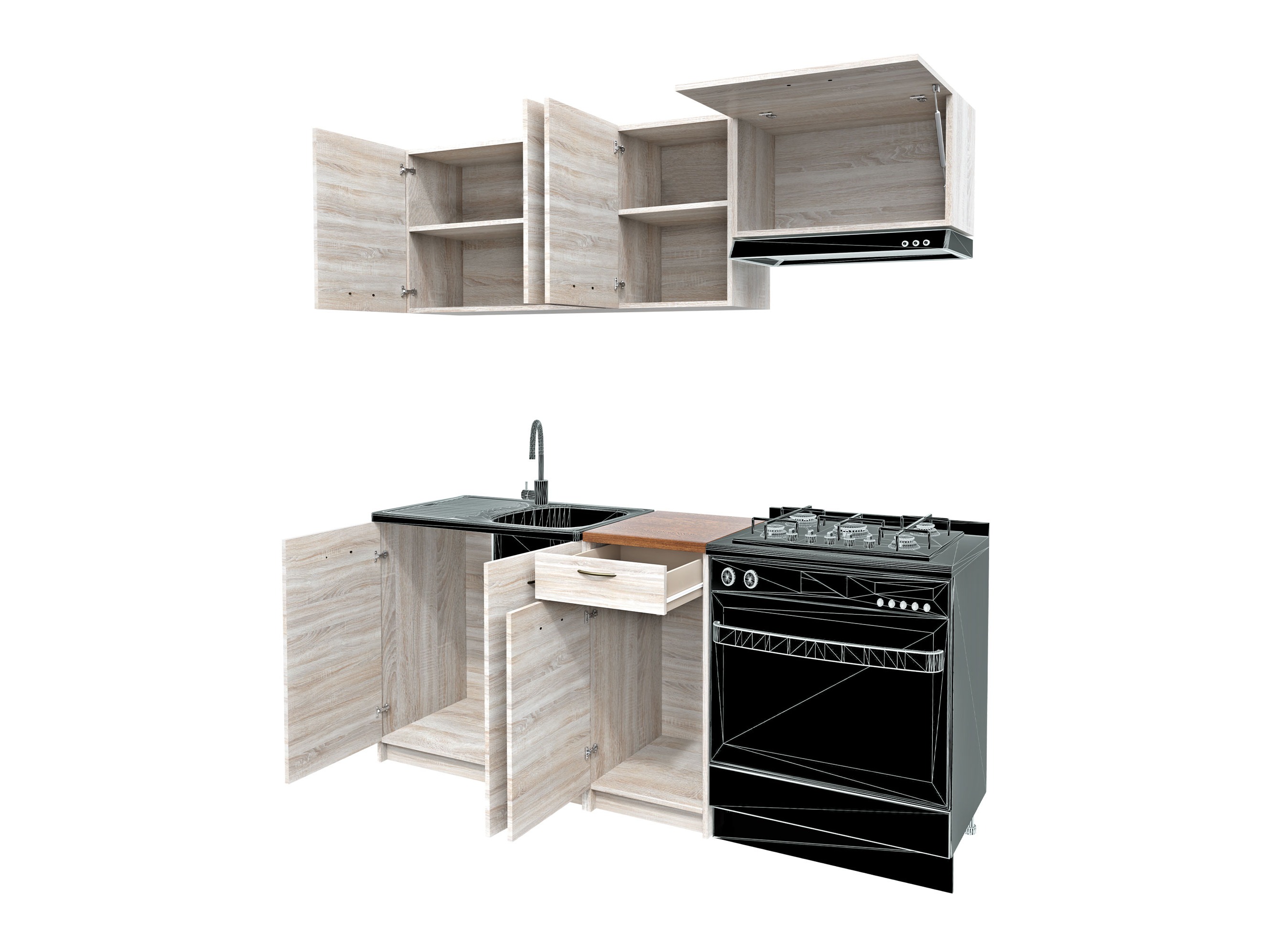 Kitchen set Ota (Cashmere + Black)