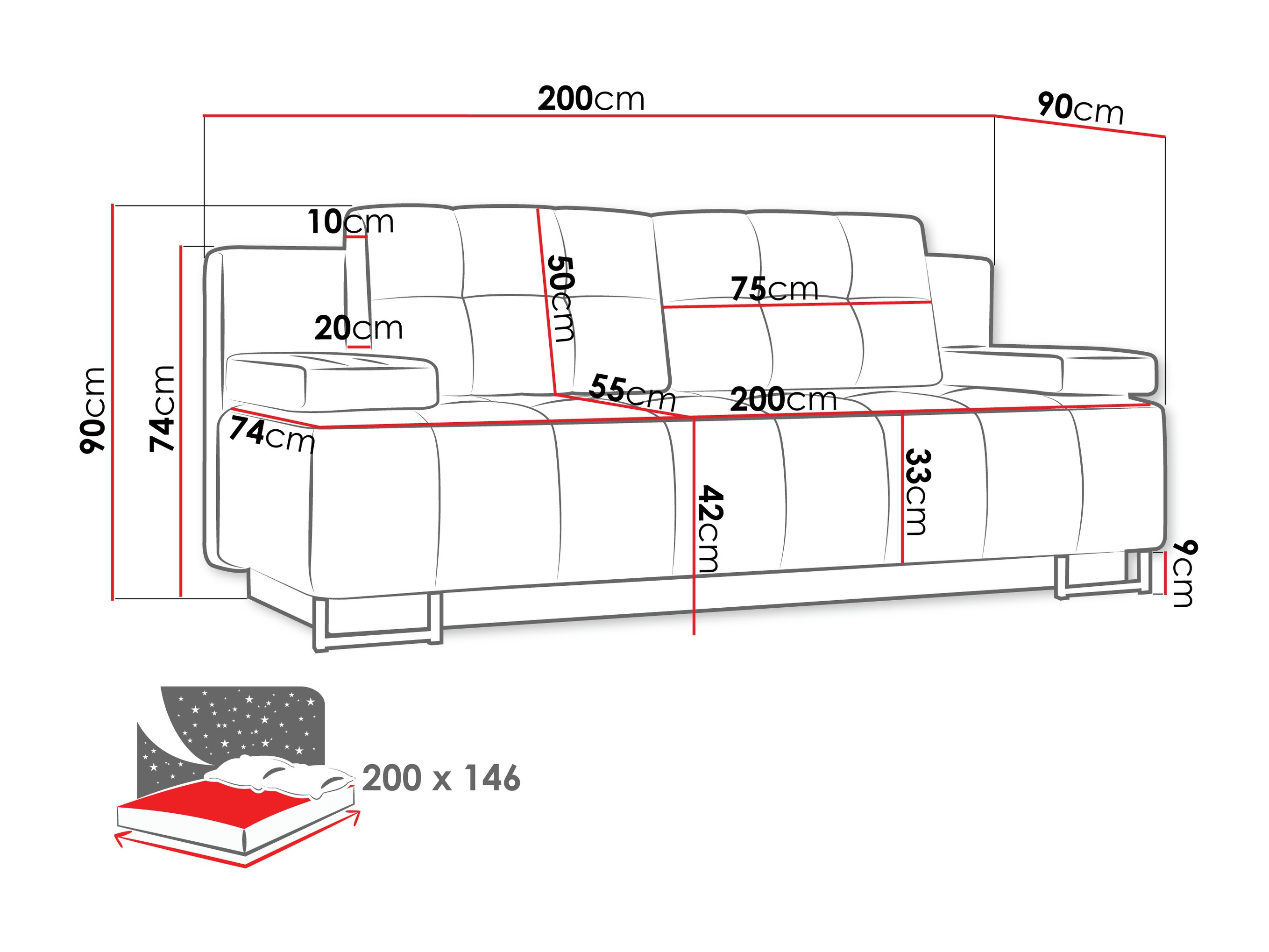 Sofa bed Columbus 151 (Lux 05)