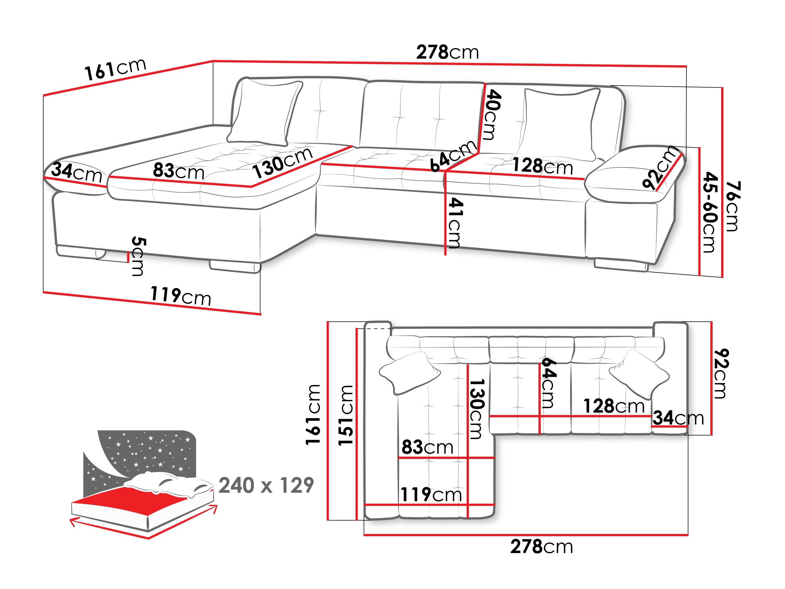 Corner sofa Comfivo Sanitas I (Poso 06)
