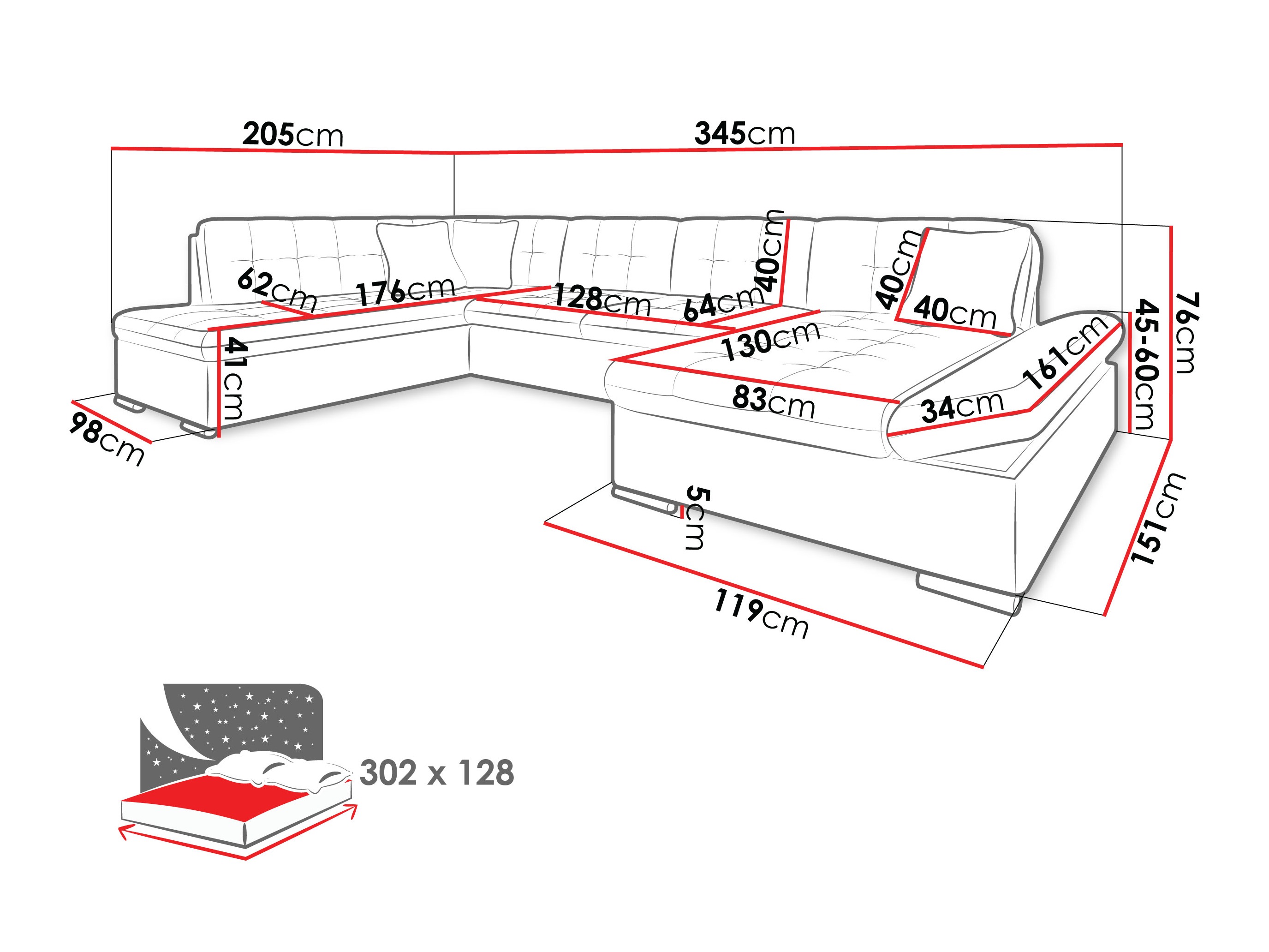 Corner sofa Comfivo Tilia I (Poso 03)