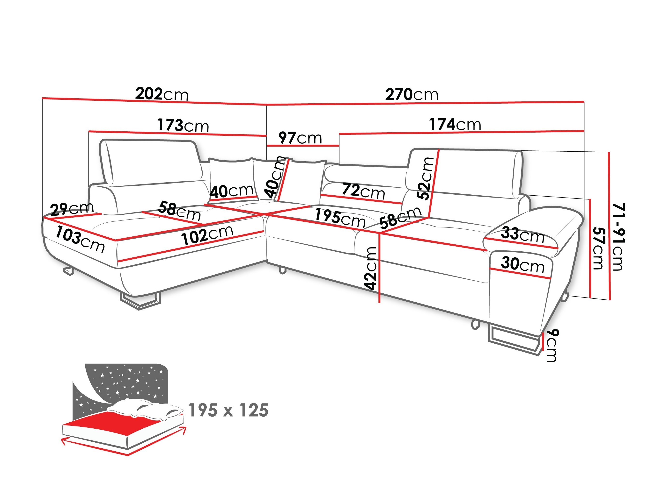 Corner sofa Comfivo Ruta I (Poso 03)