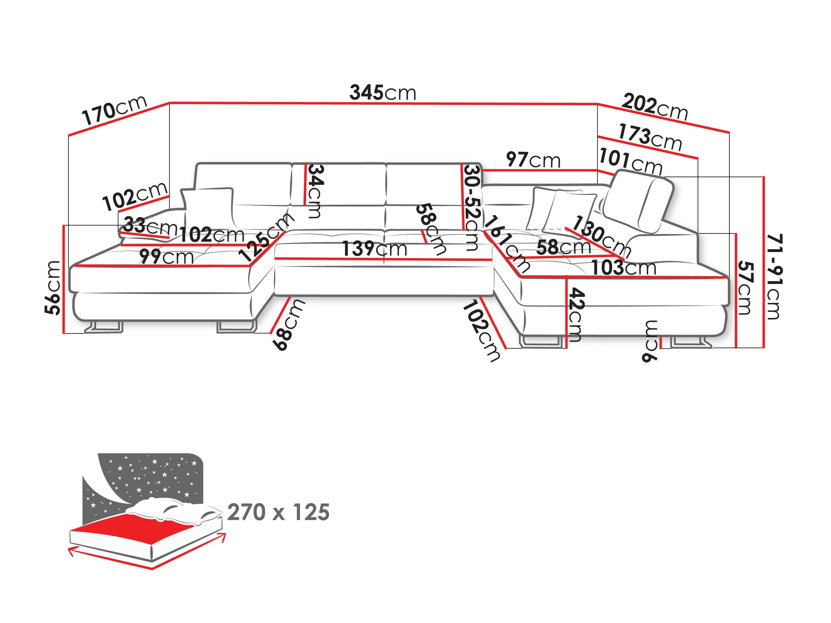 Corner sofa Comfivo Ruta (Poso 01)