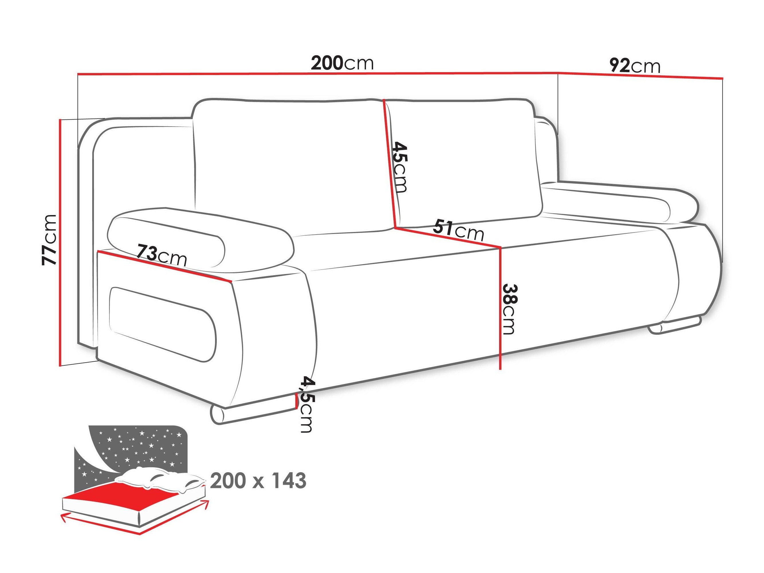 Sofa bed Comfivo Pudor (Kronos 06 + Poso 06)