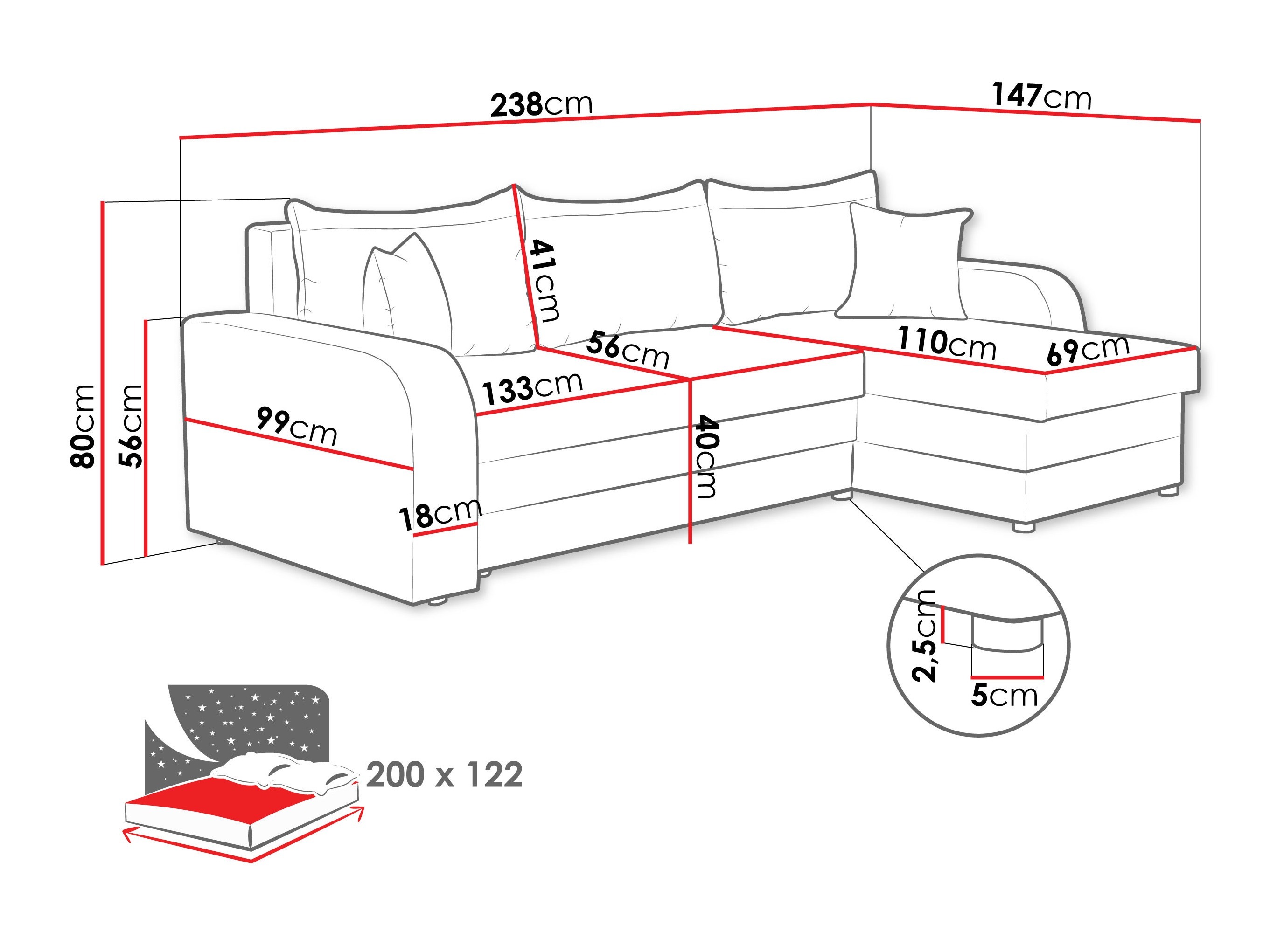 Corner sofa Comfivo Melissa I (Mikrofaza 0027 + Mikrofaza 0031)