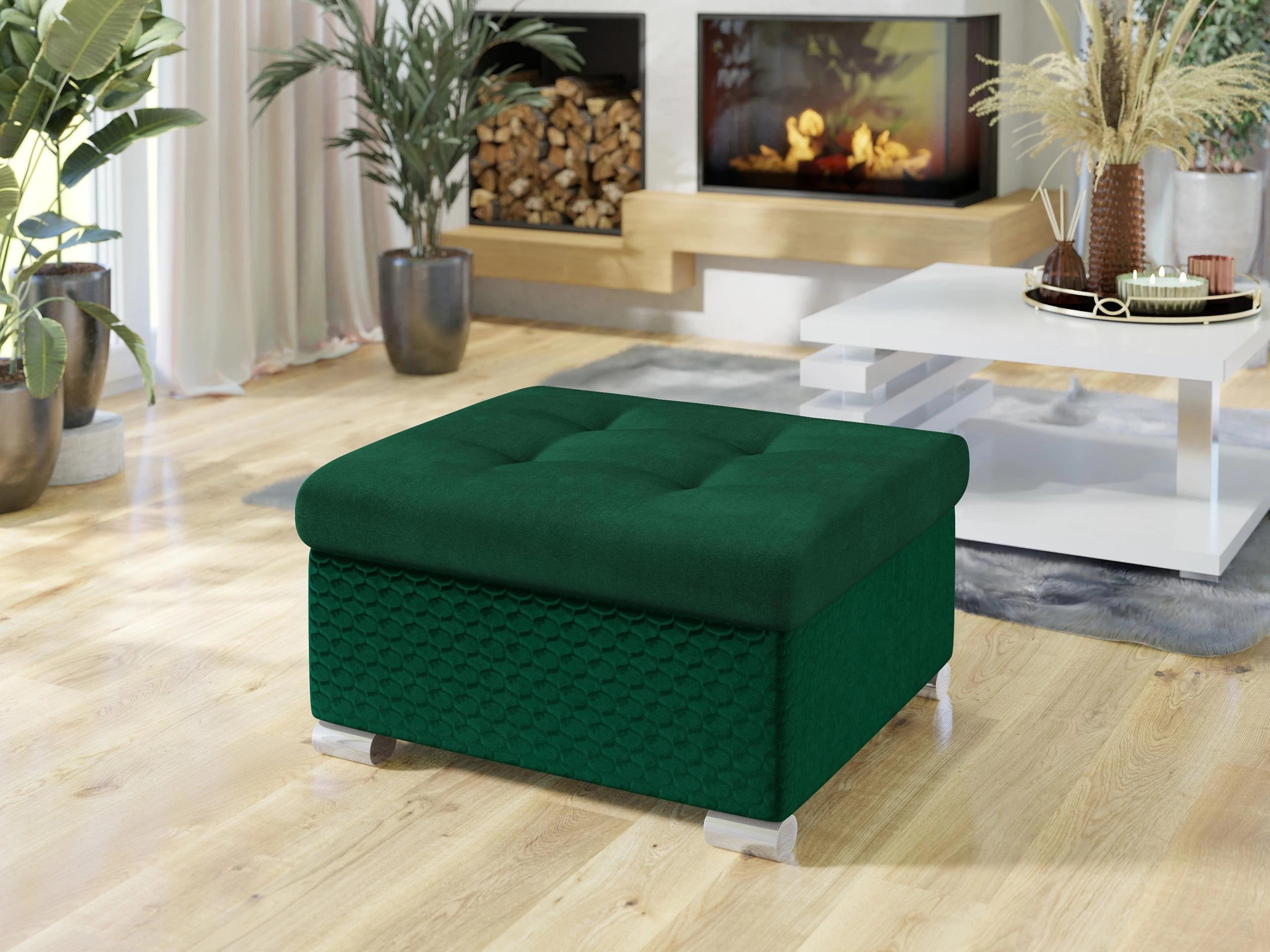 Ottoman Comfivo Gemma (Magic Velvet 2225-151 + Venus Velvet 2941)