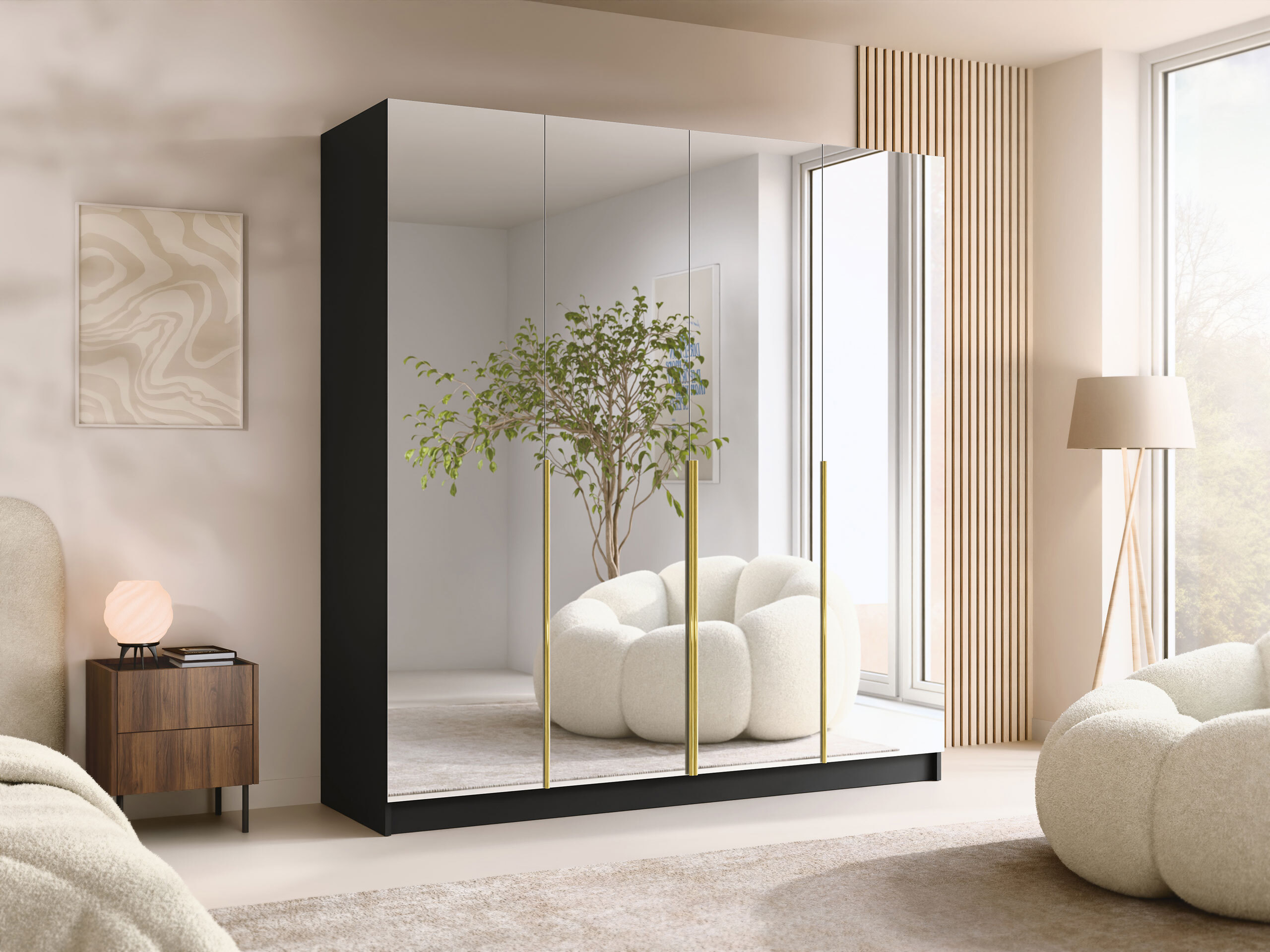 Wardrobe Closico Navor III (Black)