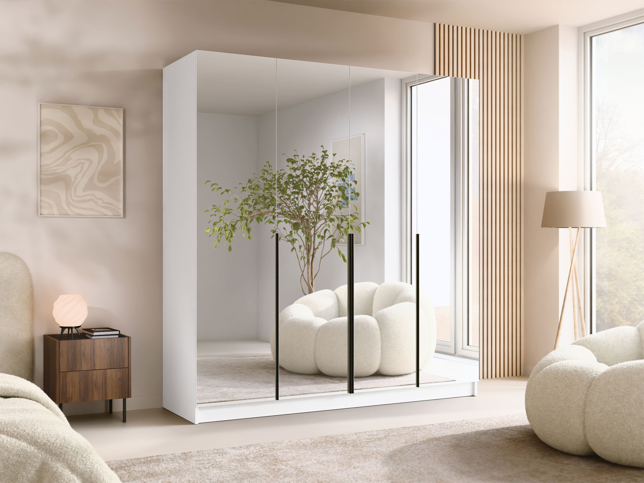 Wardrobe Closico Navor III (White)