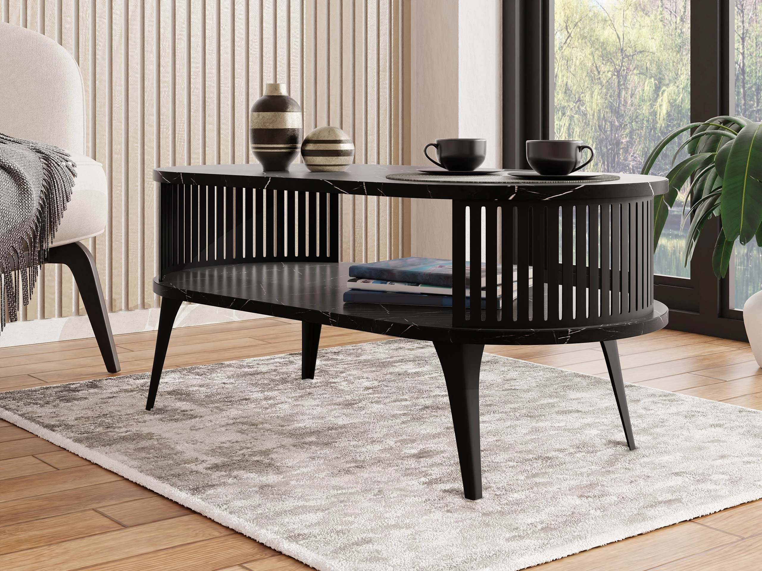 Coffee table Vitum III (Black marble)