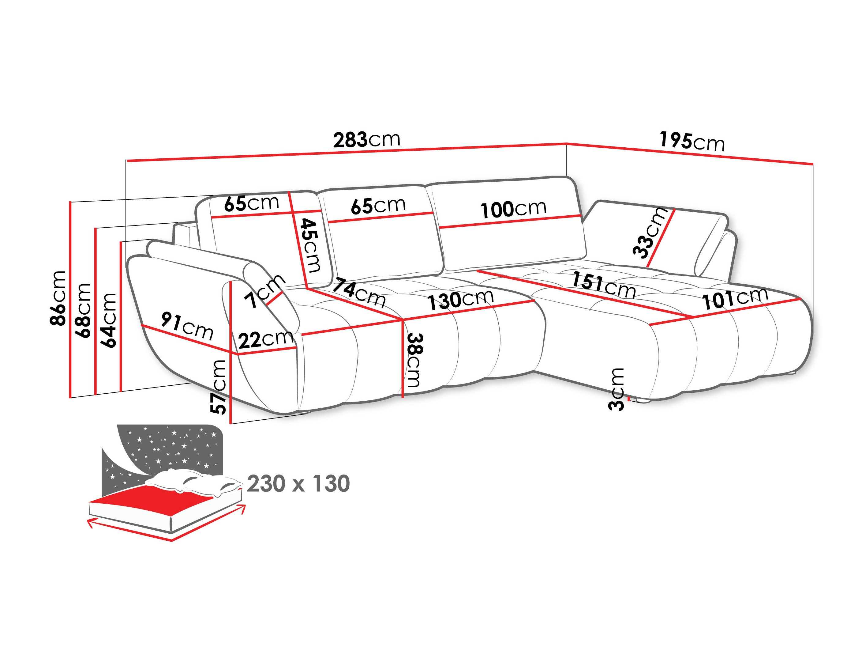 Corner sofa Circum (Lumo 40)