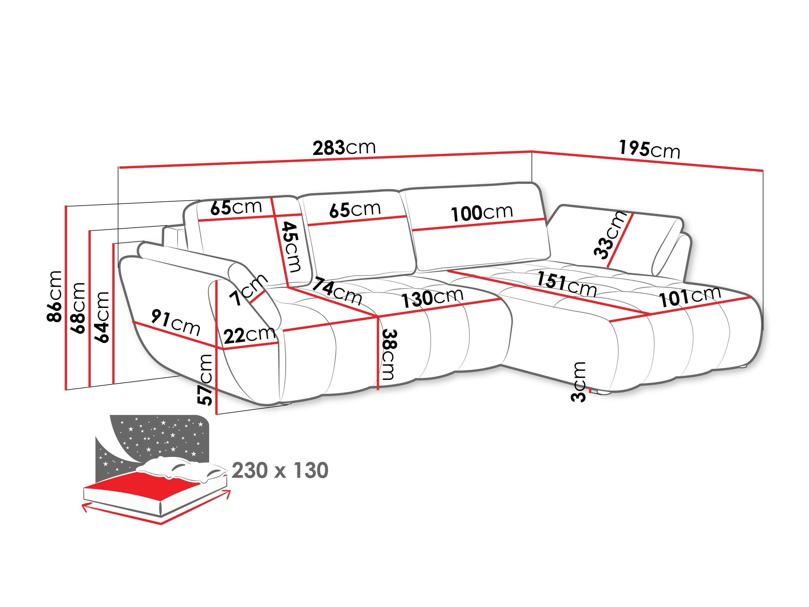 Corner sofa Circum (Lumo 55)