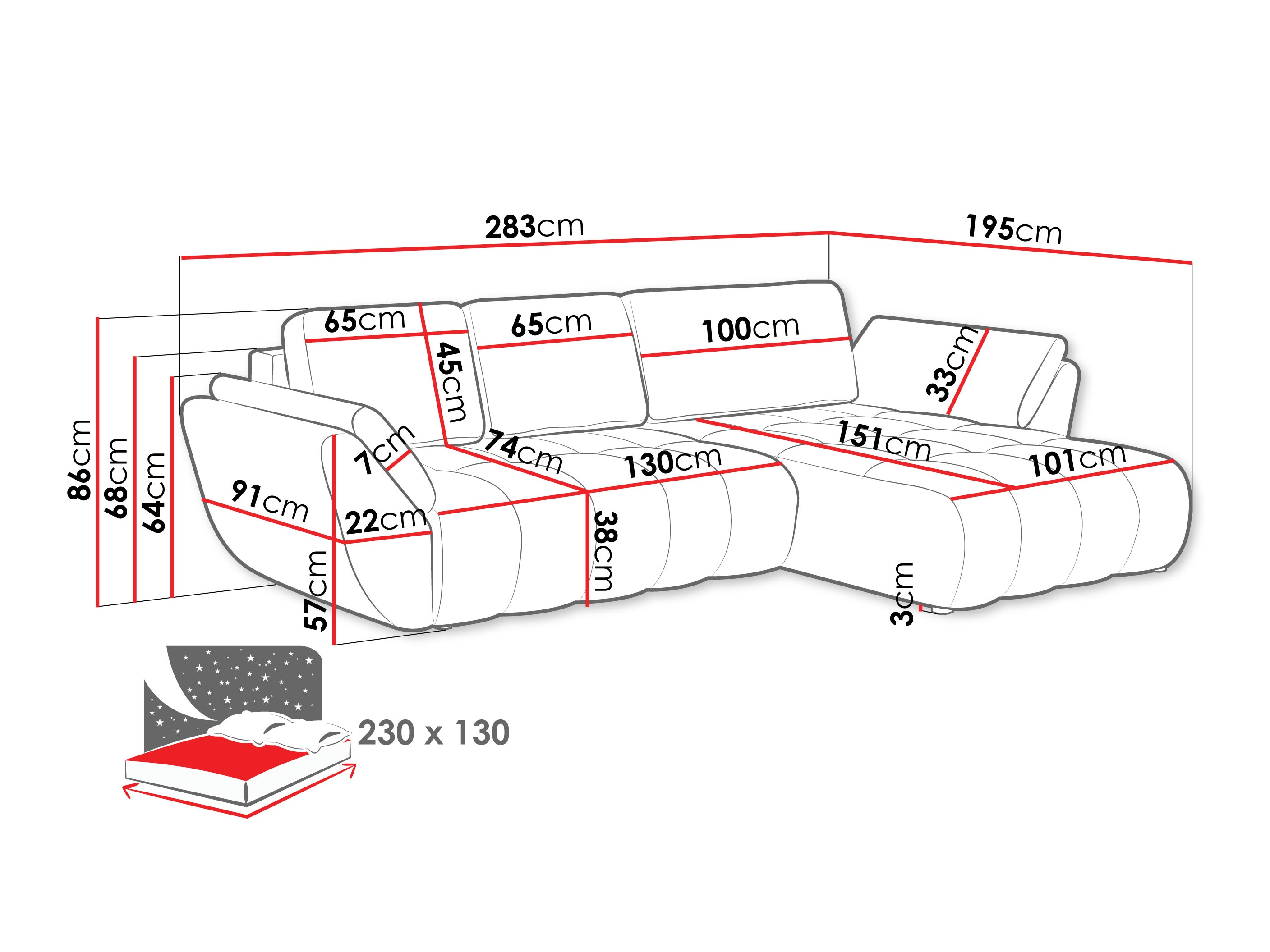 Corner sofa Circum (Lumo 65)