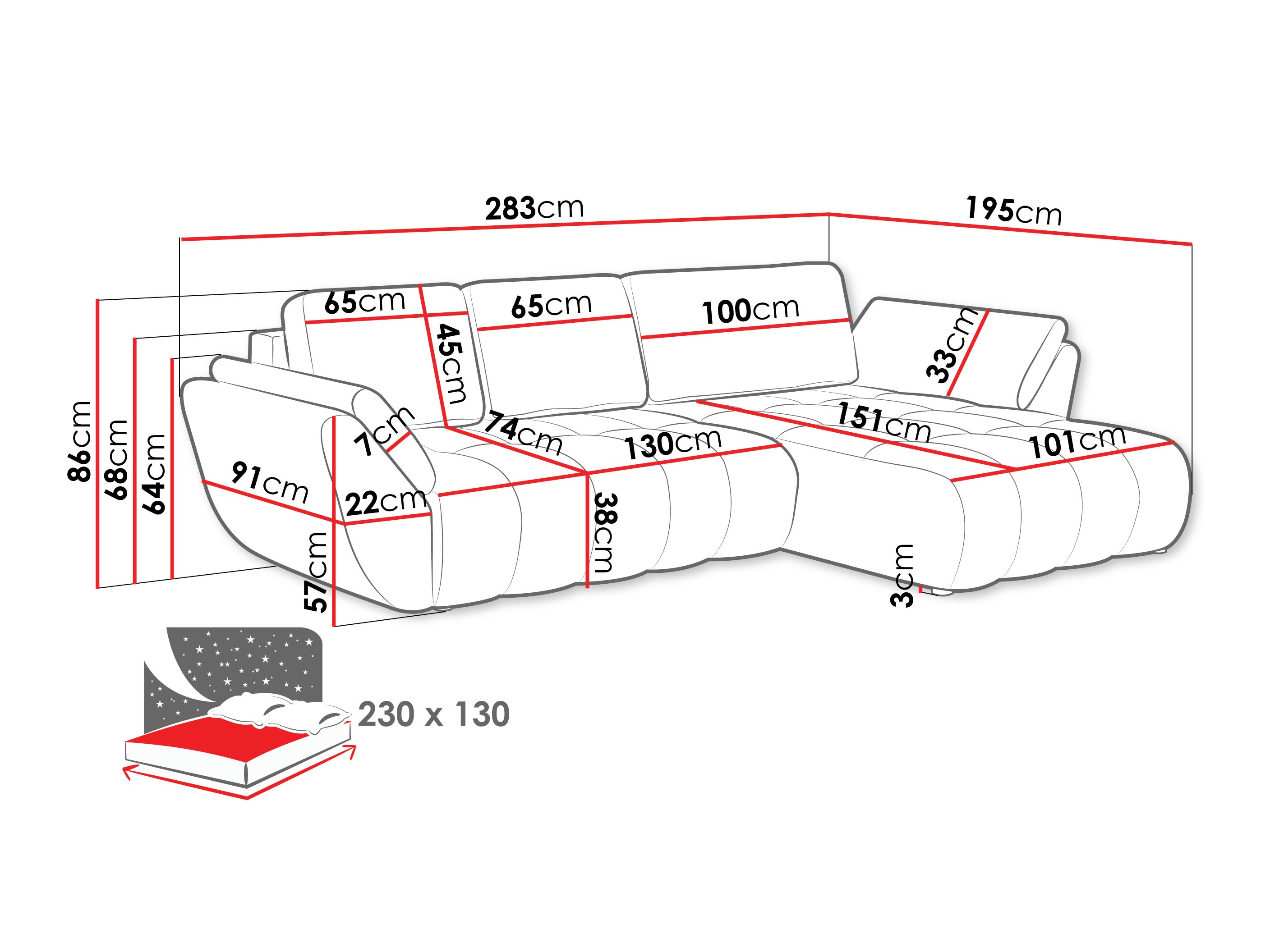 Corner sofa Circum (Margo 227.09)